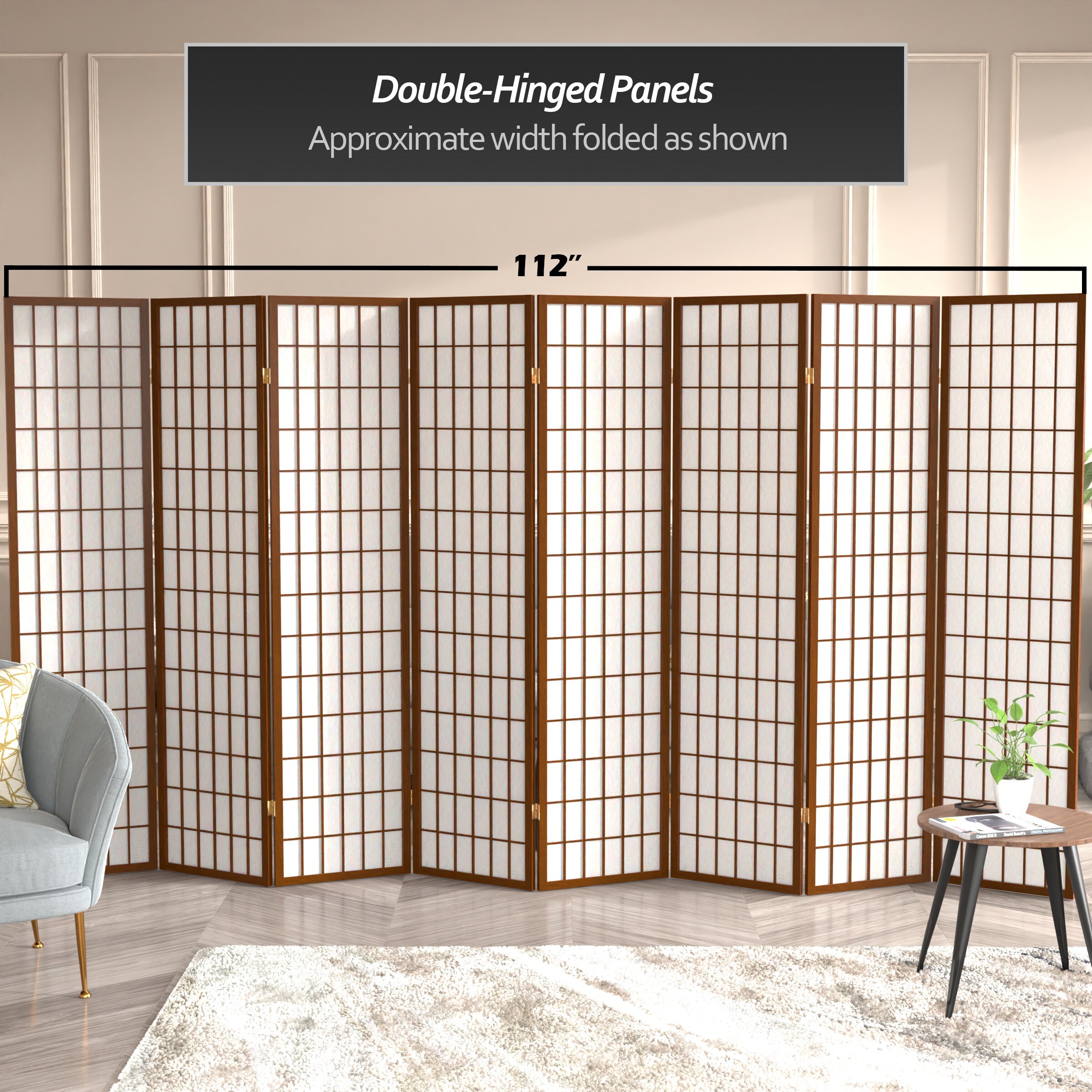 Oriental Furniture SSCWP-8P-WAL Indoor-Privacy-Screens - View #4
