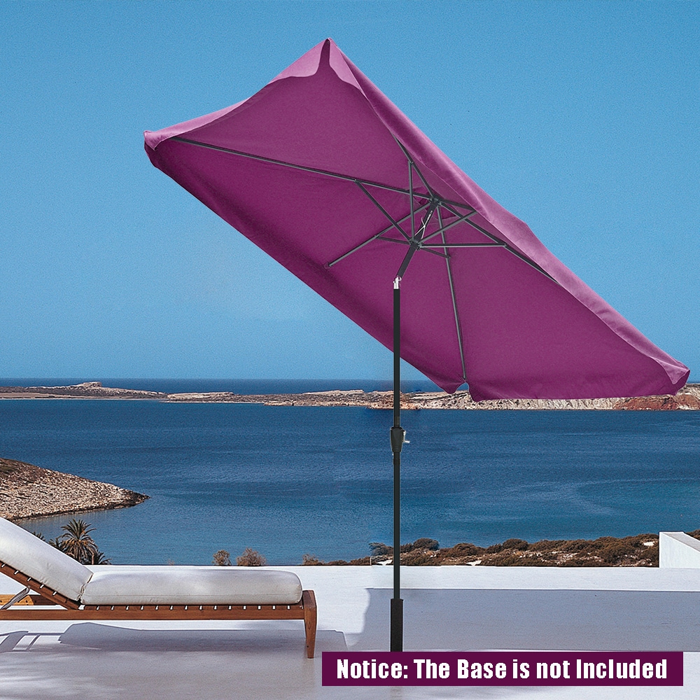 Sunrinx 9.5ft Purple Rectangular Patio Umbrella with Crank, Fade