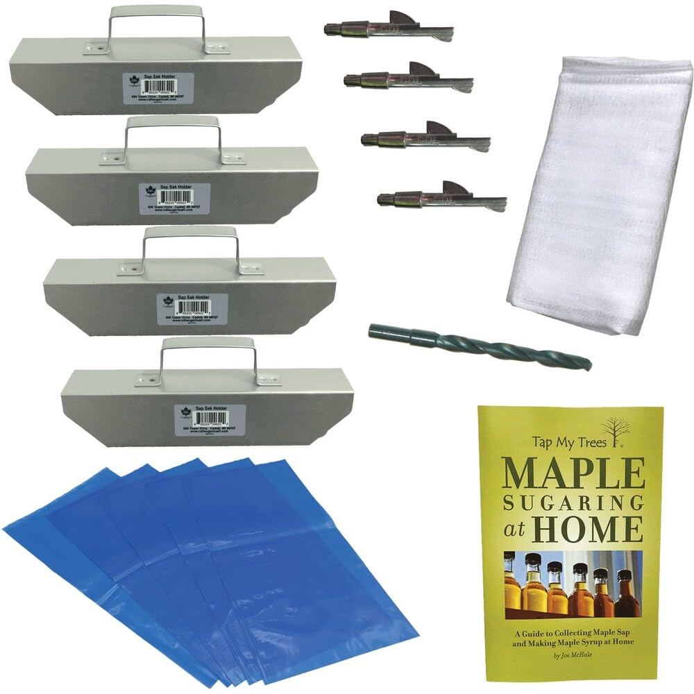 Tap My Trees 4 Tap Beginners Sap Bag Holder Kit (18 Pc Kit For Maple Syrup Tapping) #RSB0405