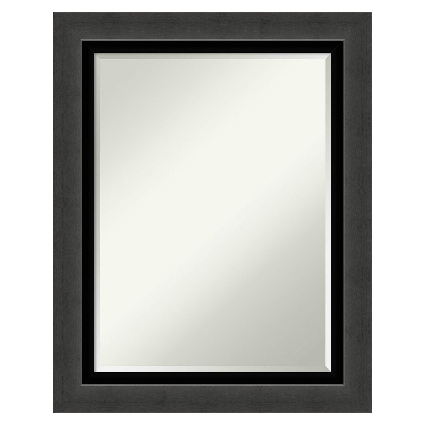 Amanti Art Tuxedo Black 23.12-in W x 29.12-in H Matte Black Framed Wall Mirror