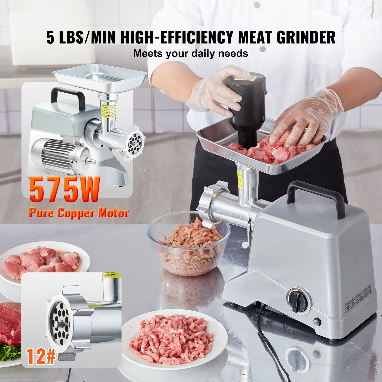 VEVOR RJBDTMC850WCO525RV1 Meat-Grinders - View #3