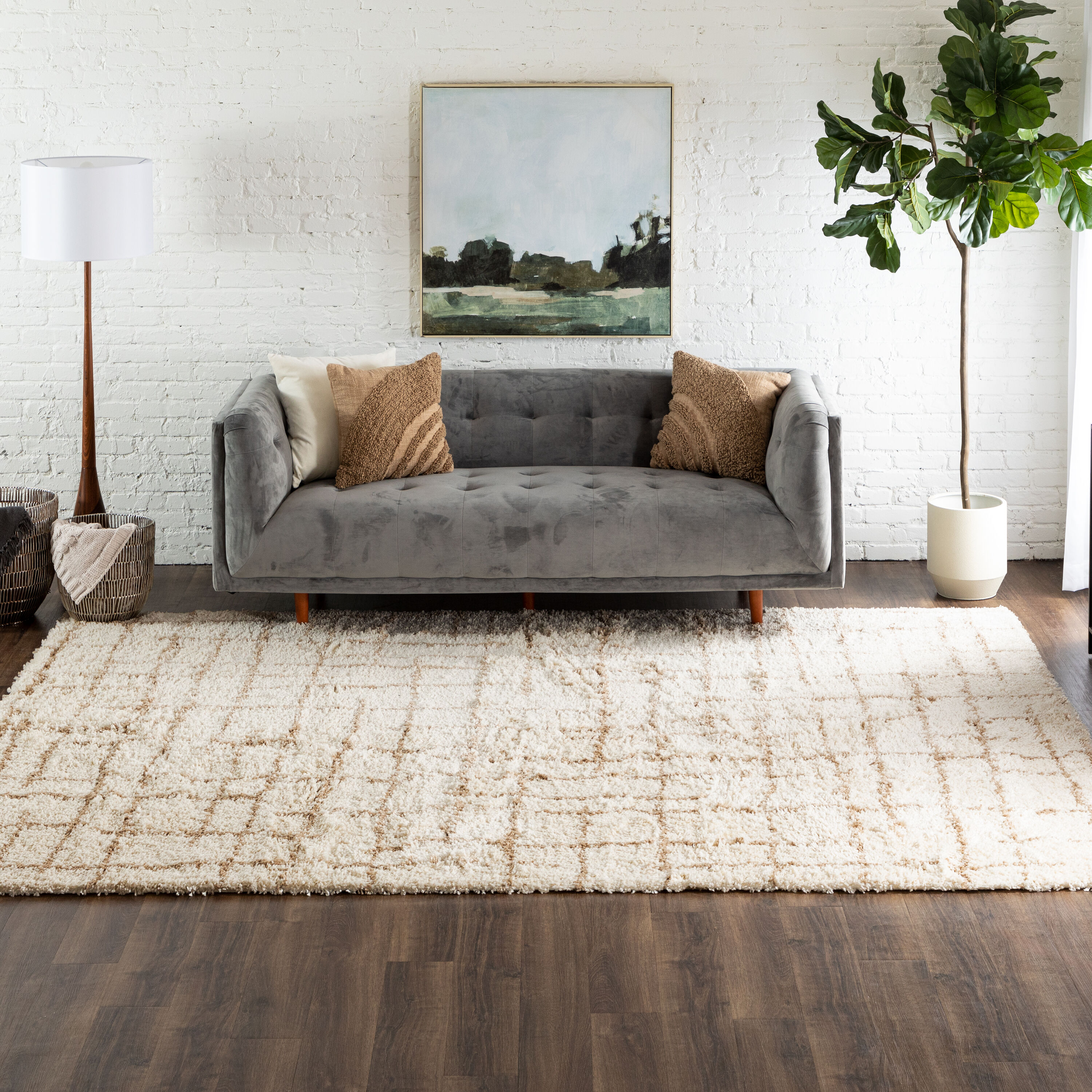 Origin 21 R1298 910 094120 Desert Chessboard 8 x 10 (ft) Polypropylene Beige Rectangular Indoor Area rug