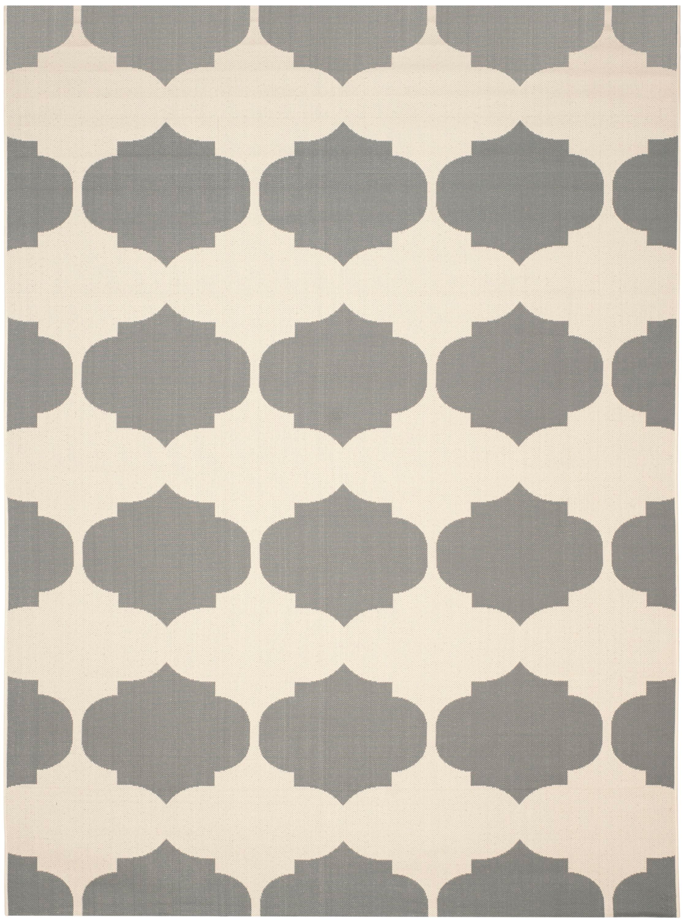 Safavieh CY6162-236-8 Courtyard Hani 8 x 11 (ft) Loomed Polypropylene Beige/Anthracite Rectangular Indoor/Outdoor Abstract Area rug