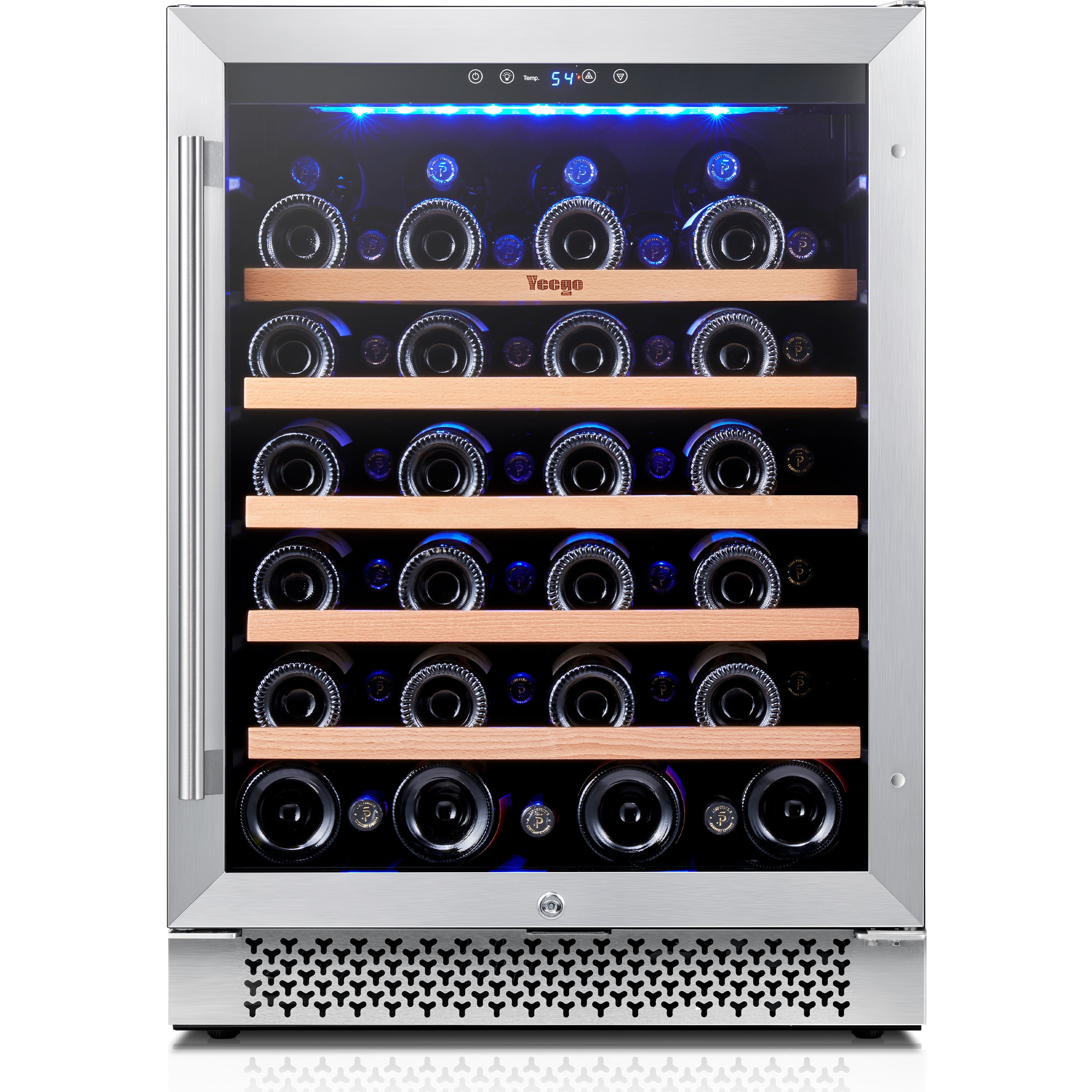 Yeego YEG-WS24-LS 24-in W 52 -Bottles Stainless Steel Built-in/Freestanding Indoor Wine Cooler