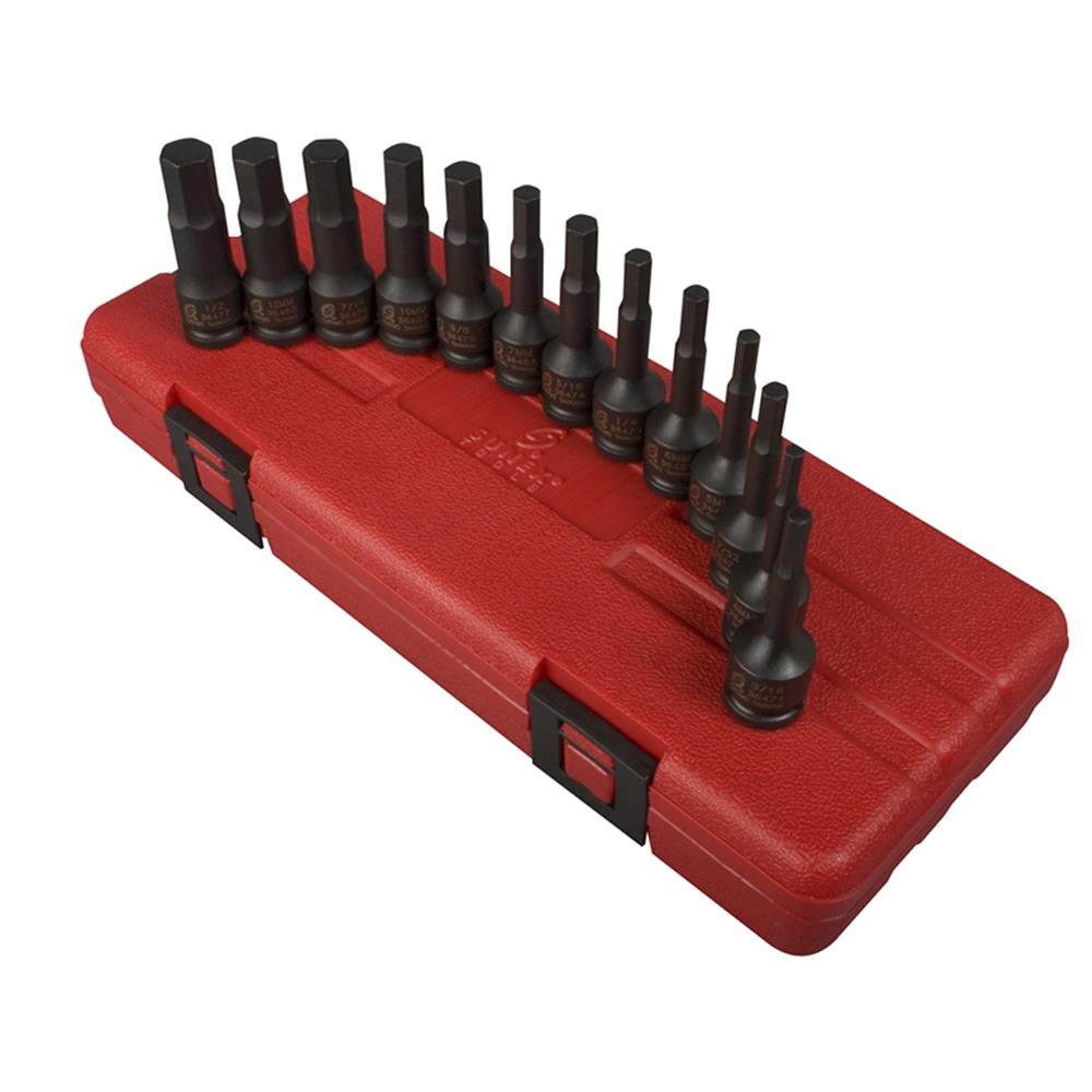 Sunex Tools 3649 13-Piece Standard (SAE) and Metric Combination 3/8-in Drive Set 6-Point Impact Socket Set