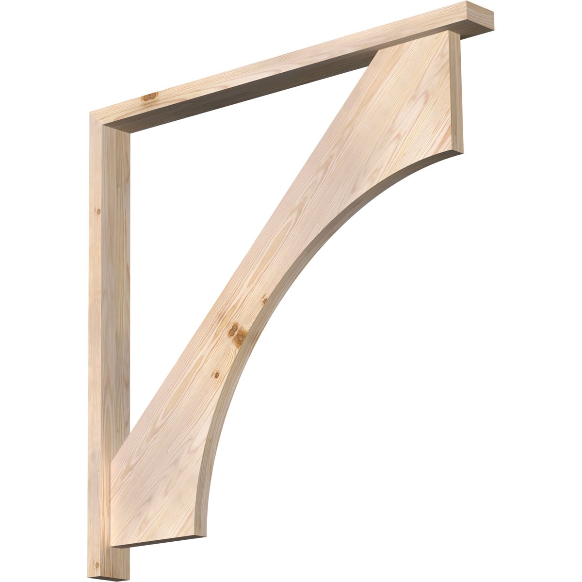 Ekena Millwork 1464633 Westlake Block Smooth Bracket with Offset Brace 3-1/2-in x 40-in x 40-in Douglas fir Brown Wood Standard bracket