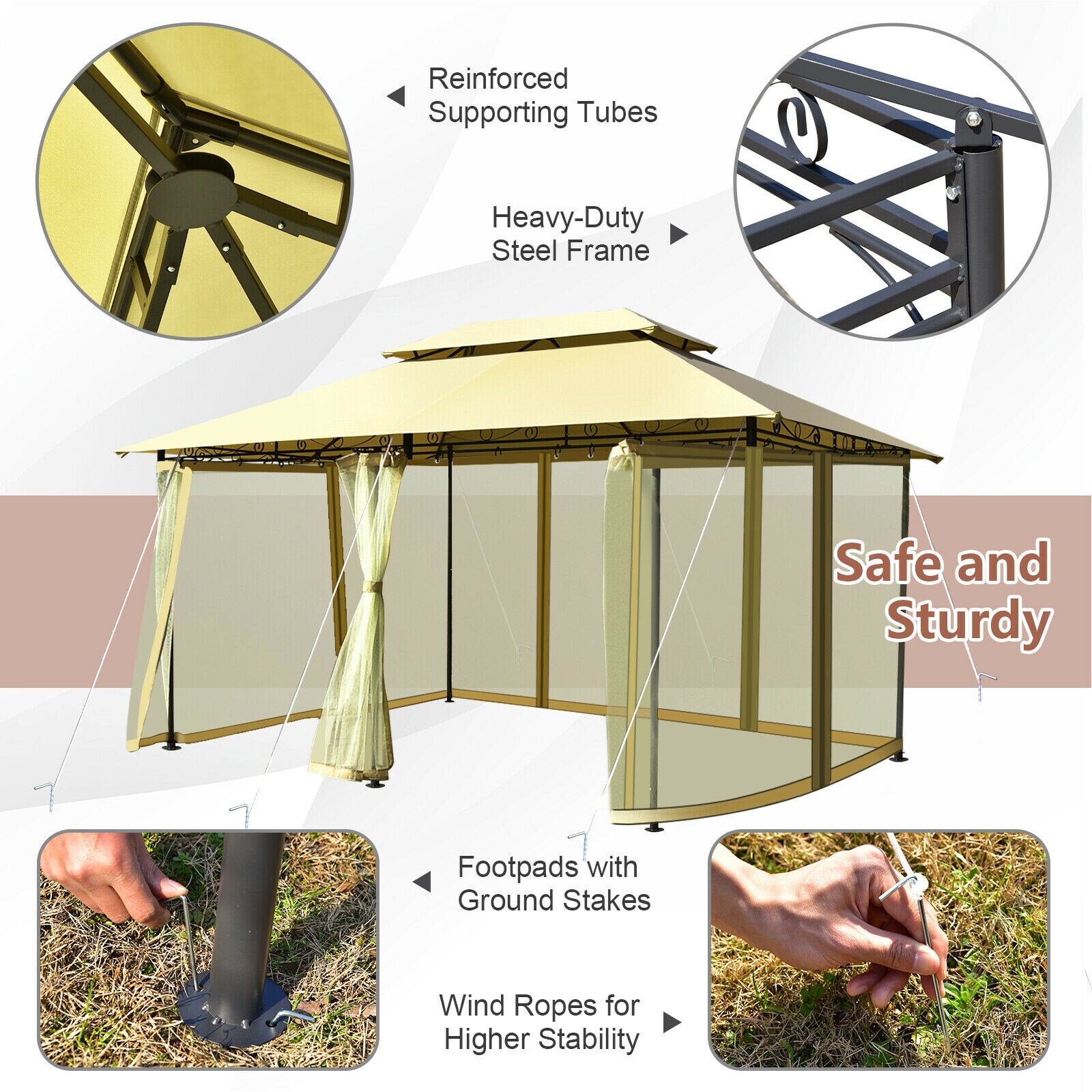 Forclover HYFAS35BE Wood-Resin-Gazebos - View #3
