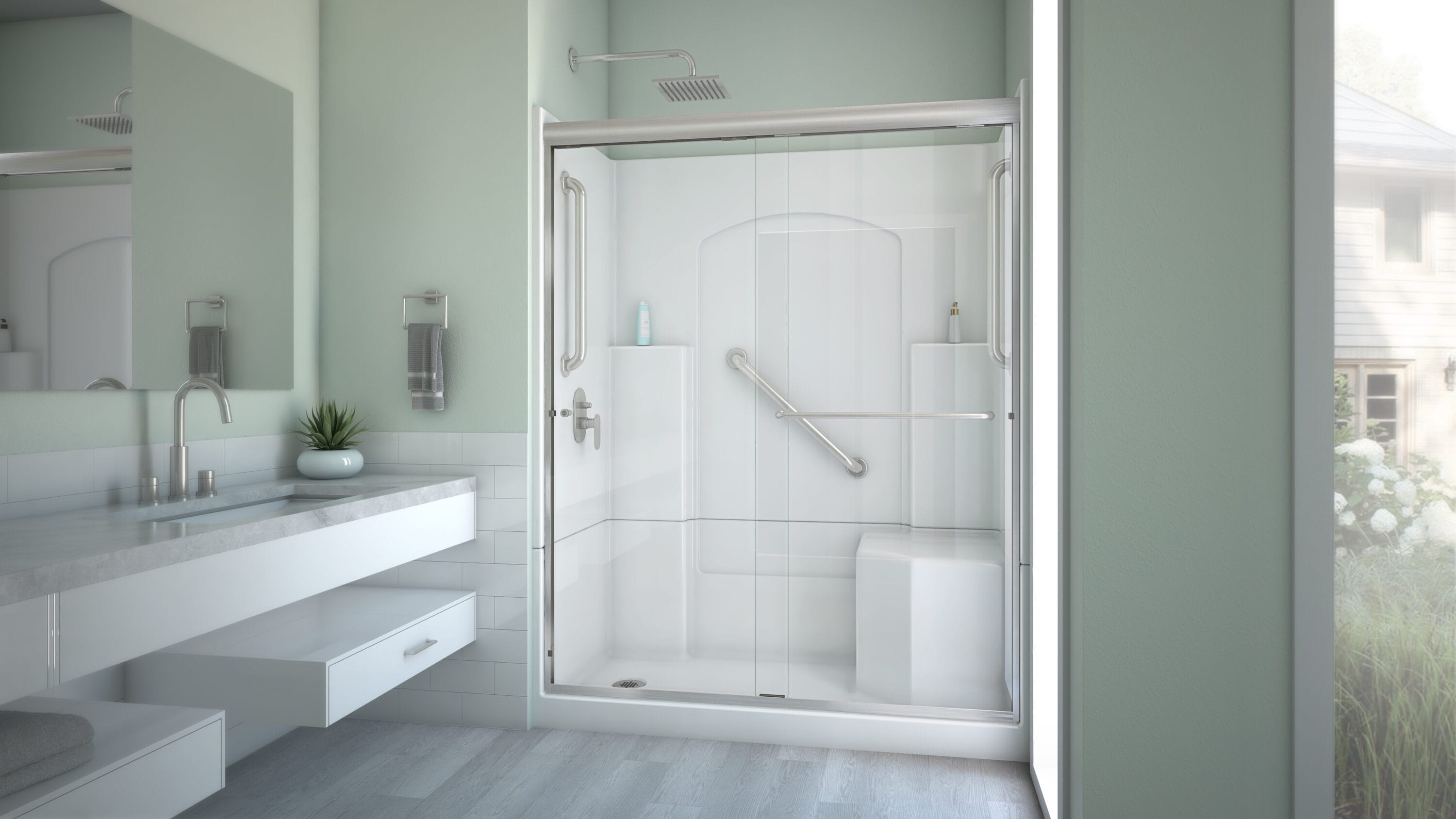 Laurel Mountain L3260SH1S4PRWB1 Alcove-Shower-Kit - View #9
