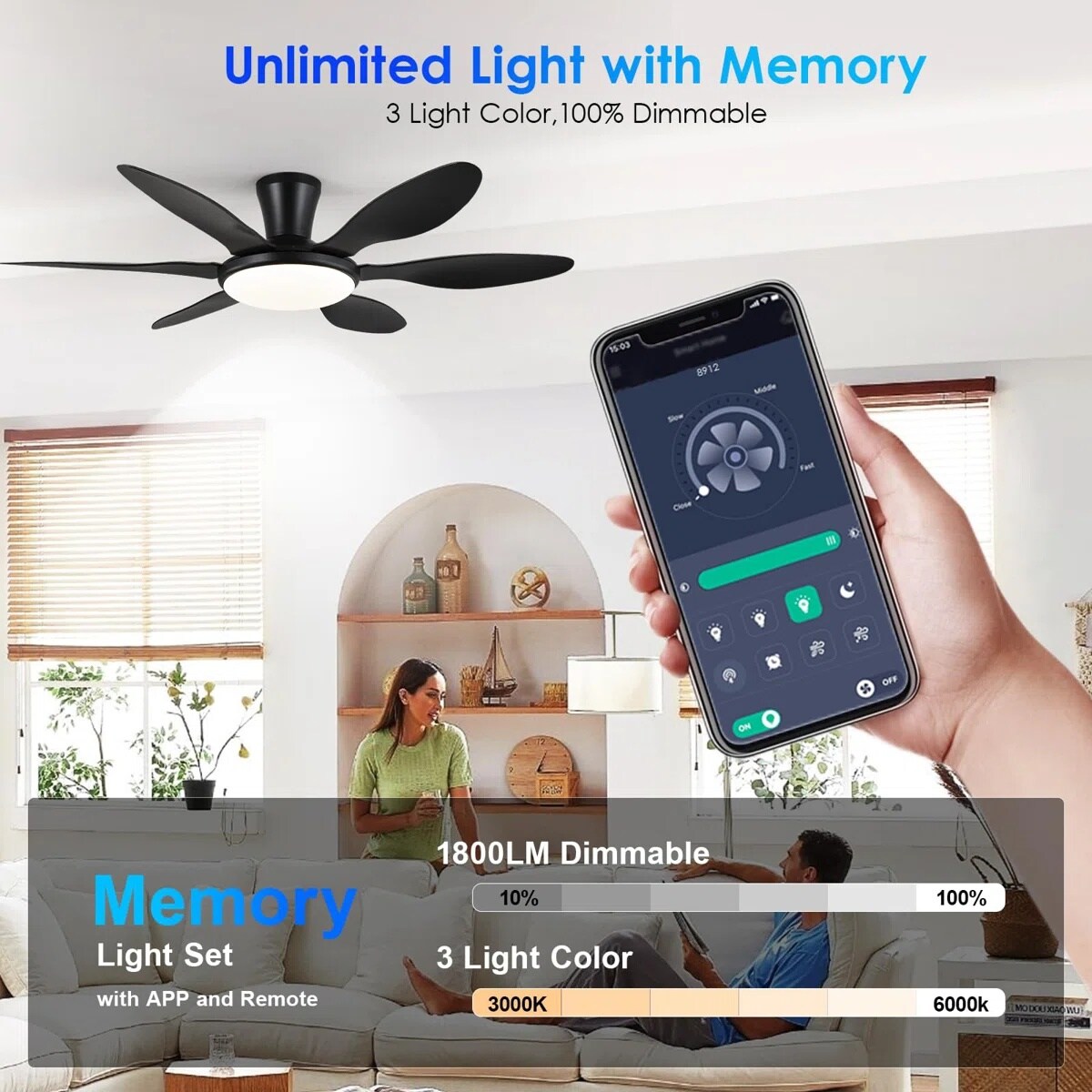 Kviflon LS8912-51BK Ceiling-Fans - View #2