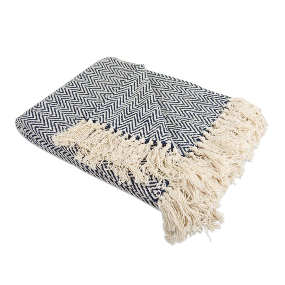 DII Nautical Blue 50 in x 60 in Throw in the Blankets Throws