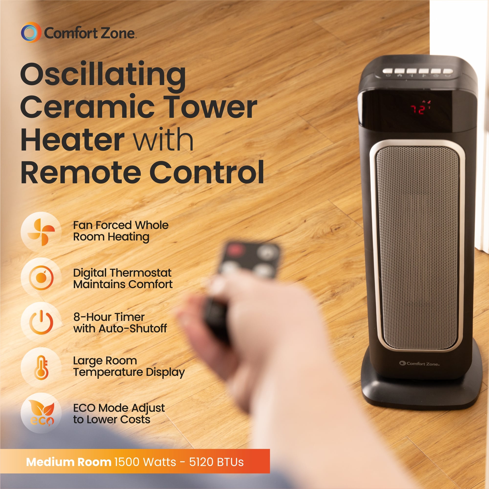 22 Ceramic Heater – Horizontal Or Vertical Use