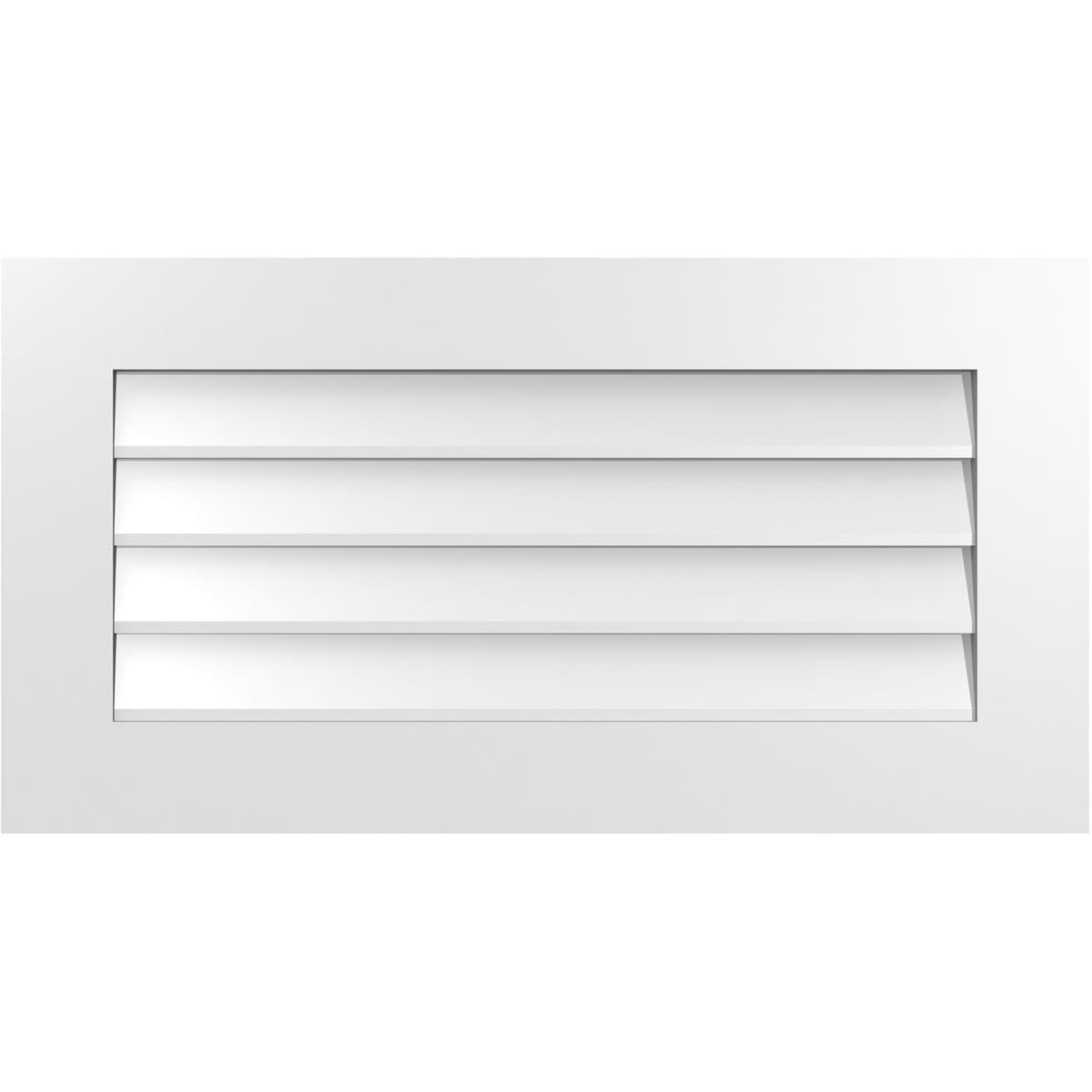 Ekena Millwork GVPVE34X1801SN 34-Inches x 18-Inches Off-white Rectangle PVC Gable Louver Vent