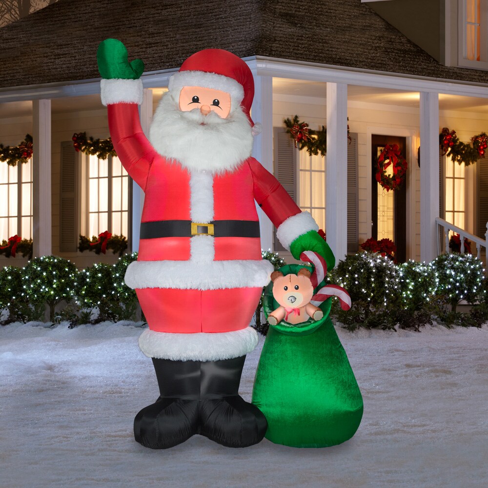 Gemmy 9-ft Lighted Santa Christmas Inflatable at Lowes.com