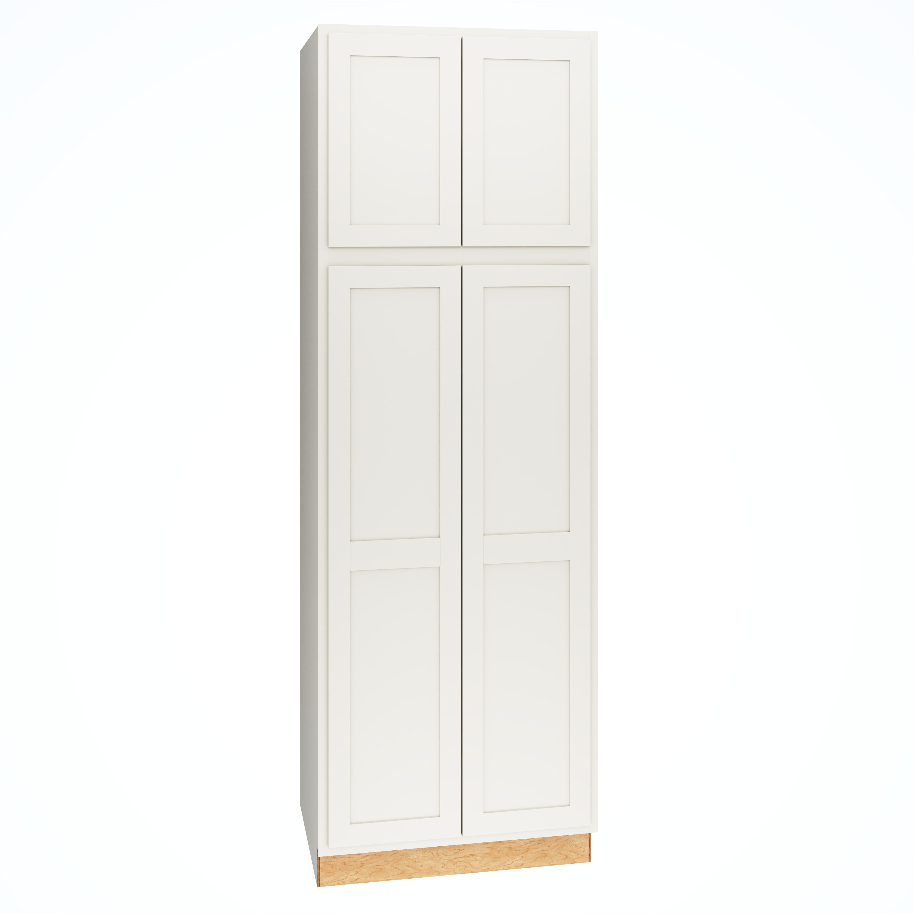 Diamond Express 321 U309024 Jamestown 30-in W x 90-in H x 24-in D White Partial Overlay Pantry Fully assembled Plywood Cabinet (Recessed Panel Shaker)