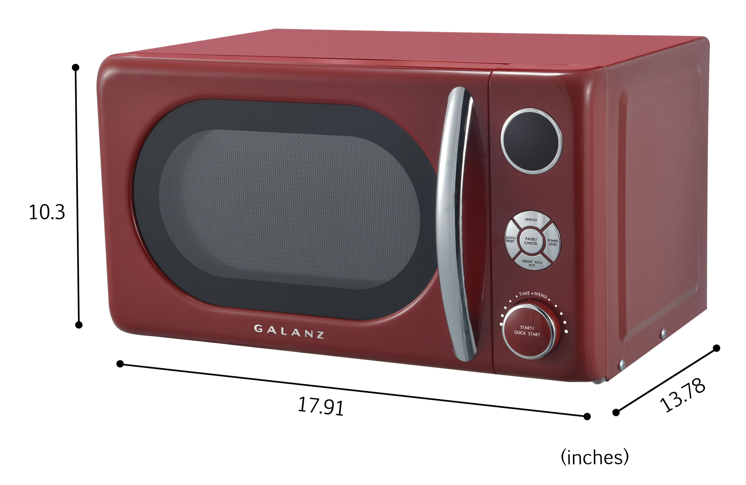 Comfee Retro 0.9-cu ft 900-Watt Countertop Microwave (Red) in the