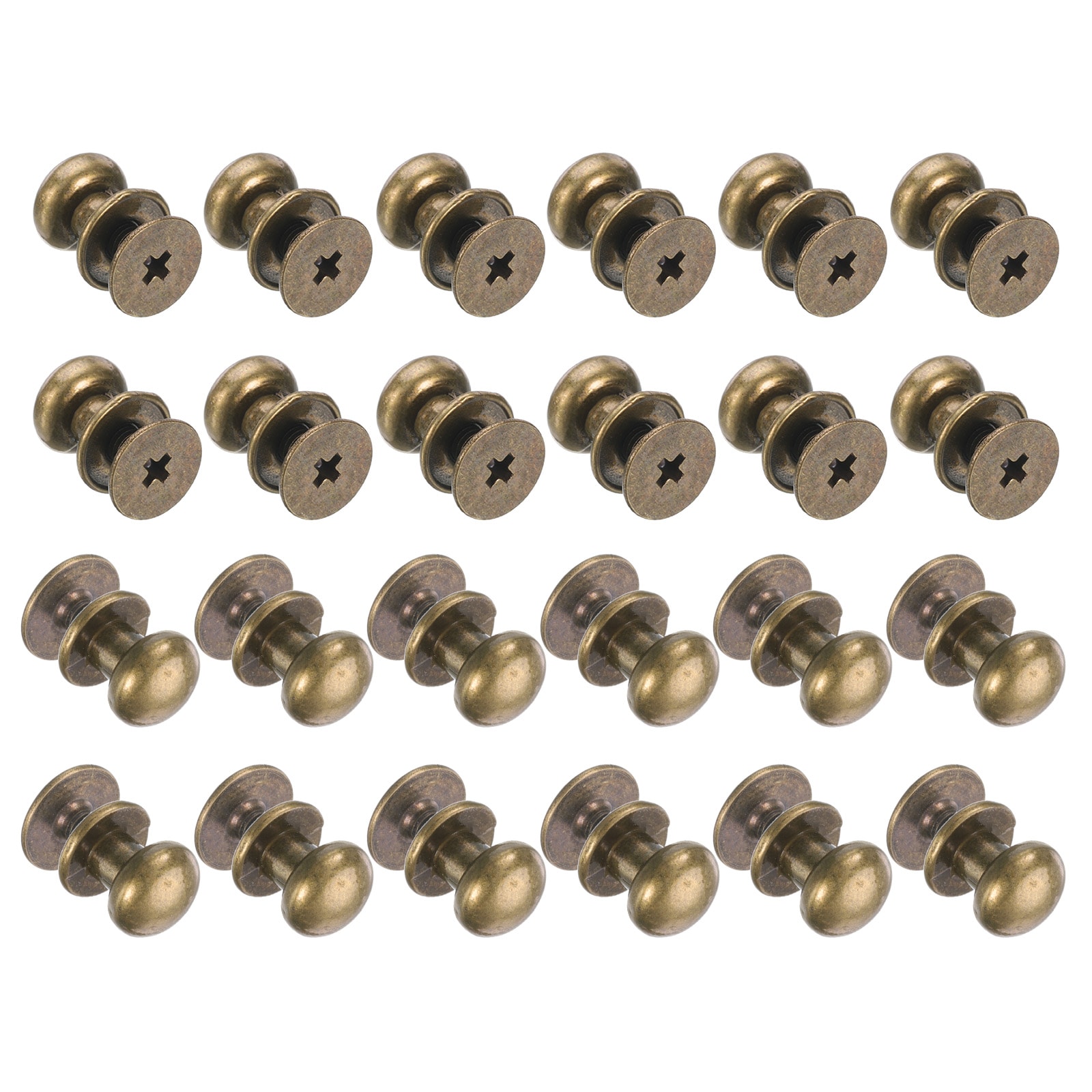 Unique Bargains 24pcs 0.3 Inch x 0.32 Inch Mini Round Knobs Small Drawer Pulls Cabinet Knobs Handles Pulls for Dresser Closet Jewelry Box Gift Cases Bronze #S25093000UX4160