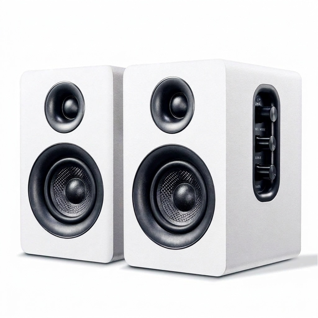 Misopily  2 Pair 60W 3 Inch Active Bluetooth 5.0 Bookshelf Speakers with Carbon Fiber Units Built in 24bit DAC USB Dynamic 3D Surround Sound for PC Monitor