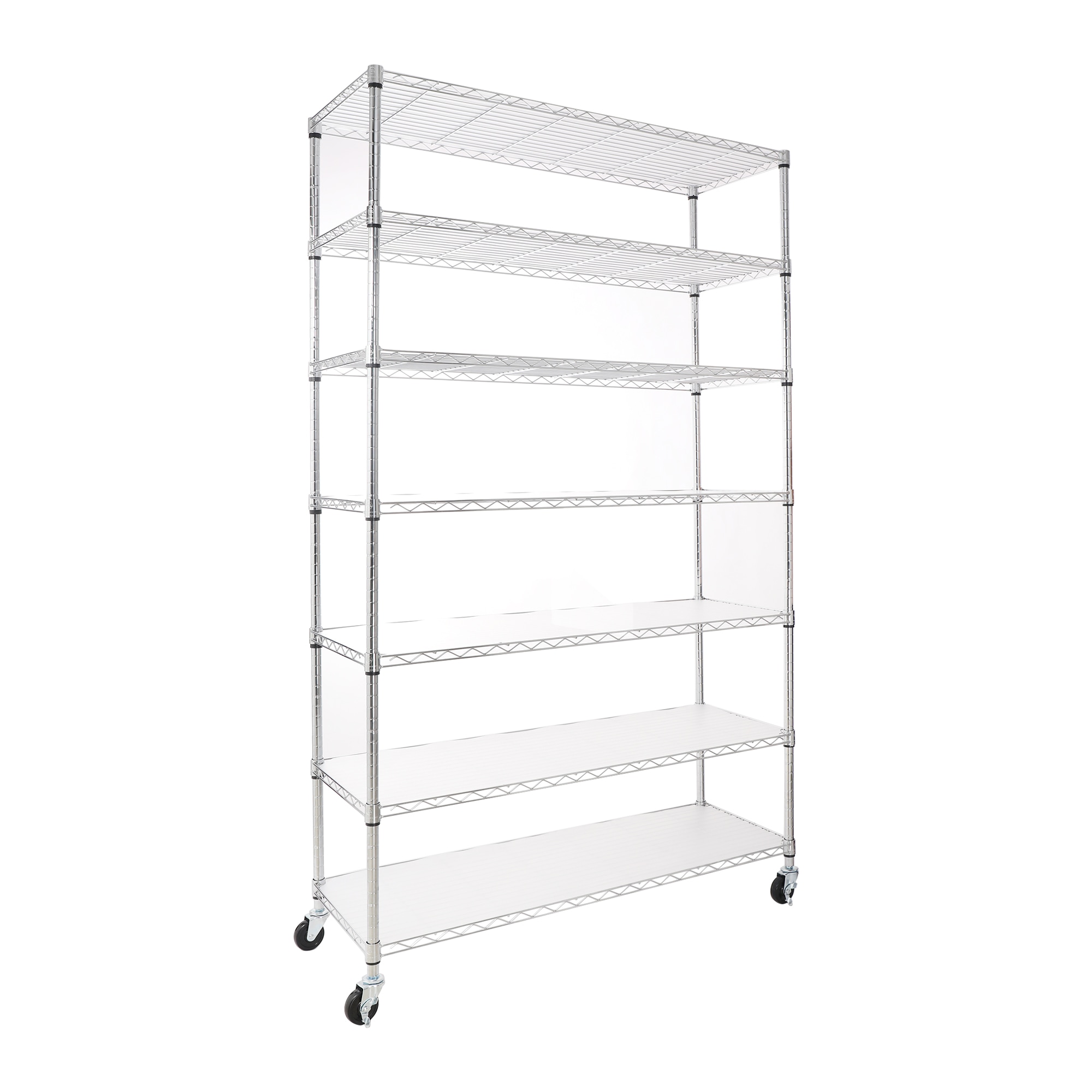 Damerin ZQ-DS-F05 Metal Heavy Duty 7 -Tier Utility shelving unit ( 48-in W x 18-in D x 82-in H ) ( Chrome , ( 350-lb lbs. Capacity Per Shelf )