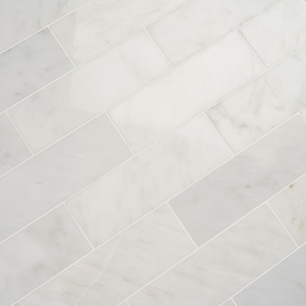 Eastern Asian Statuary White Marble Subway Tile