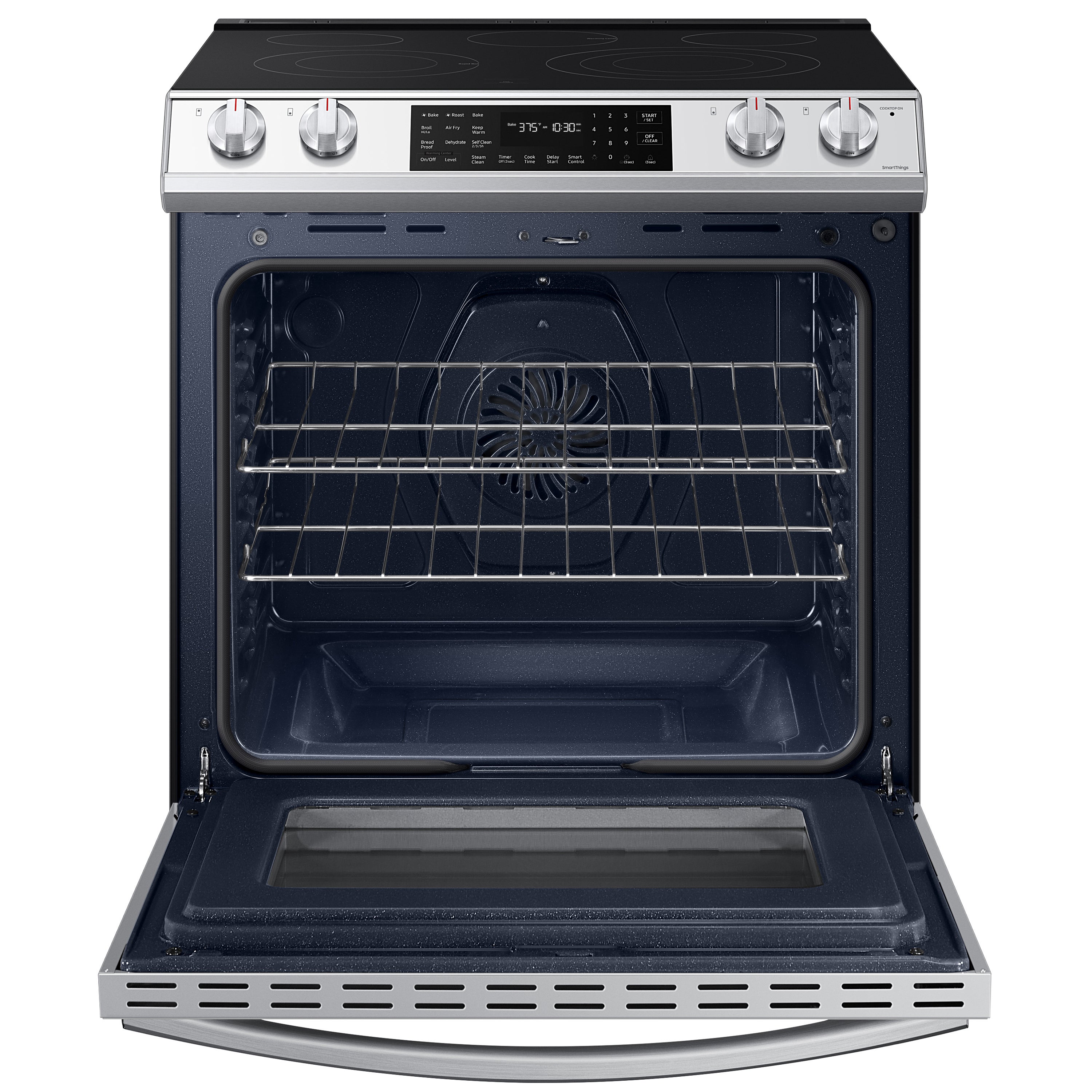 Samsung 30-in Glass Top 5 Burners 6.3-cu Ft Self-Cleaning Air Fry Slide ...