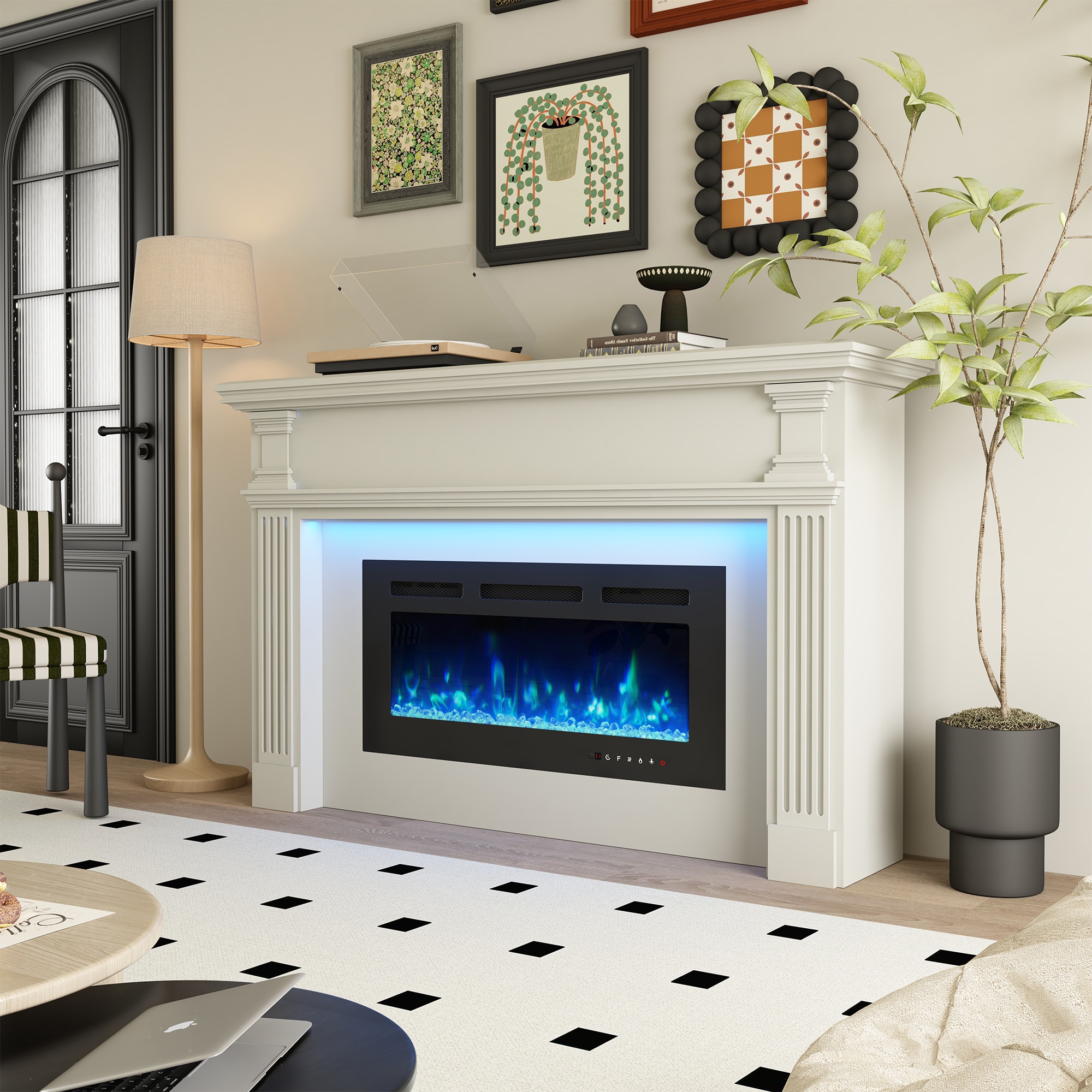 Clihome CL-CYTVS07-WHI Electric-Fireplaces - View #5