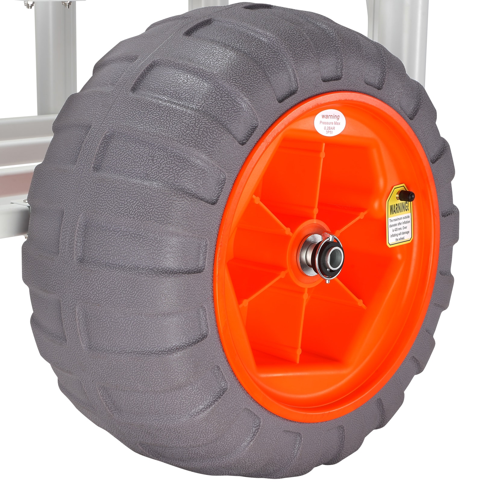 Heavy-Duty White Aluminum Beach Fishing Cart with Balloon Tires