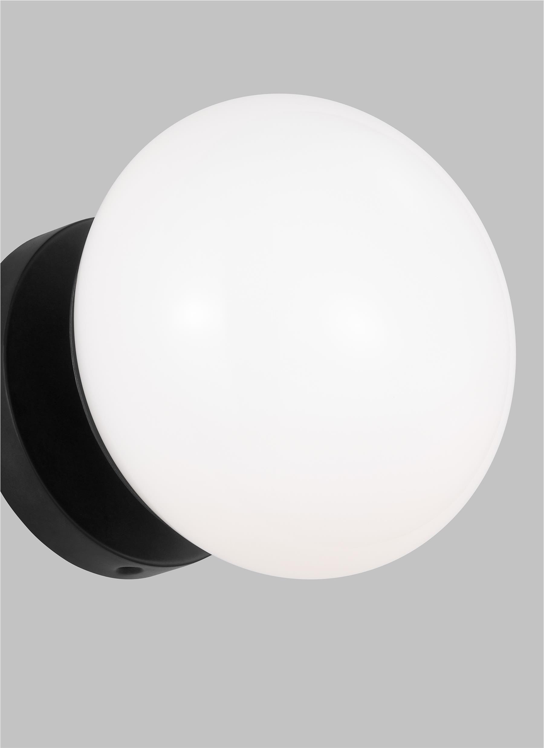 Lune Aged Iron and Milk White Glass Wall Sconce