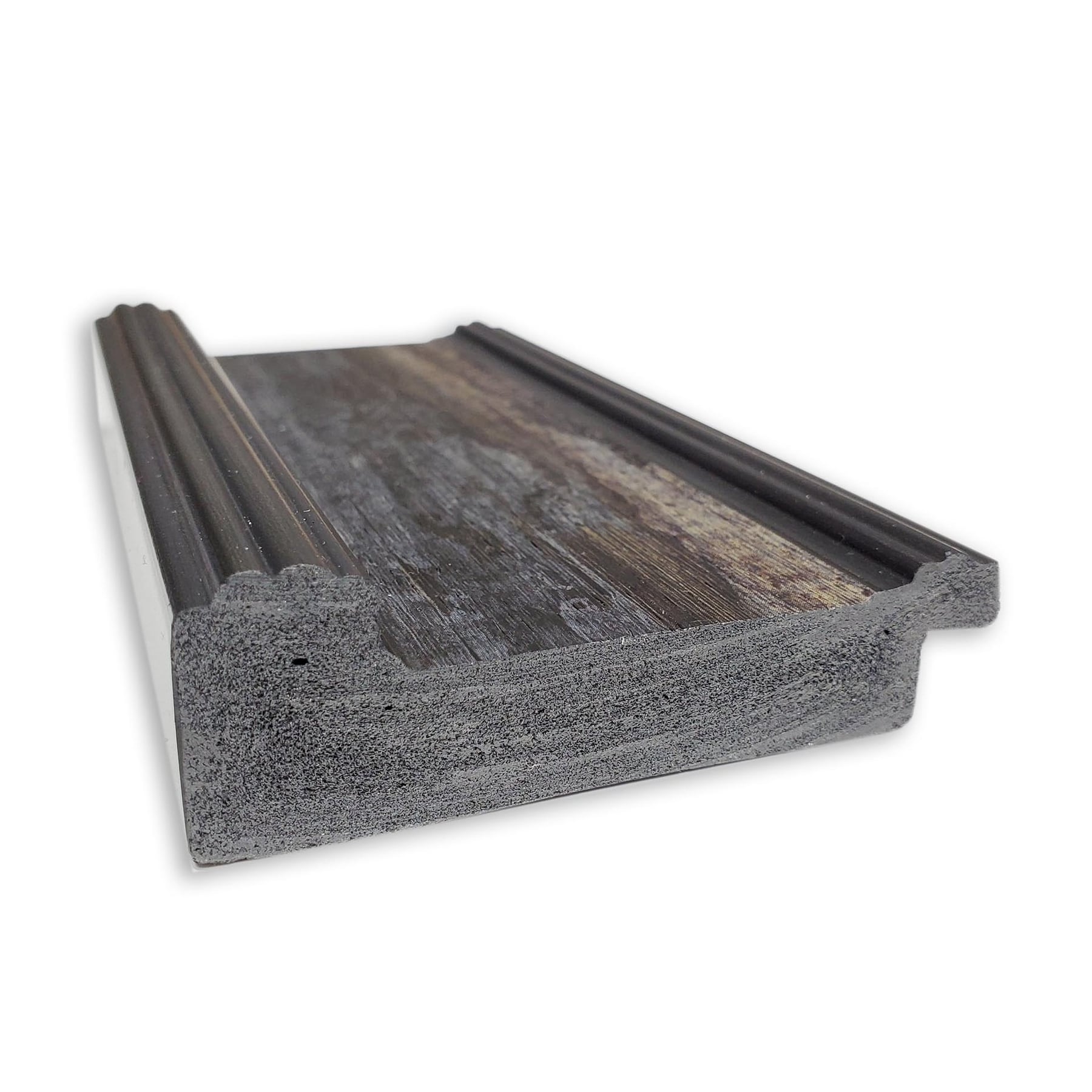 Rail Rustic Char Rectangular Bronze and Silver Bathroom Mirror 34 x 28 in