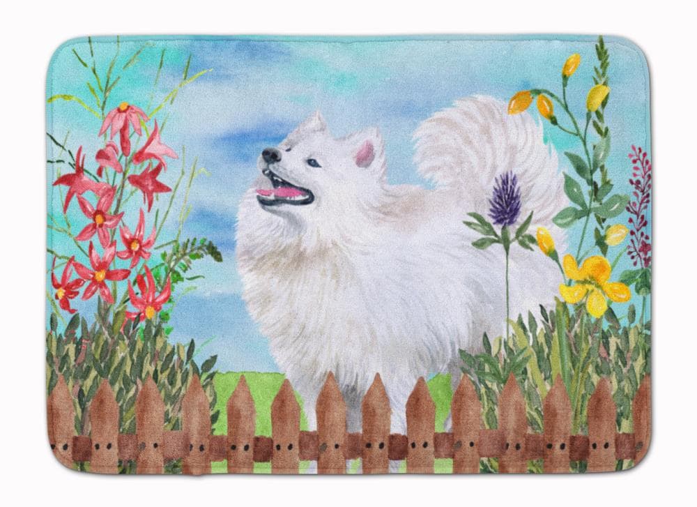 Caroline's Treasures CK1253RUG Springtime Dog 27-in x 19-in Multiple Colors/Finishes Microfiber Memory Foam Bath Mat