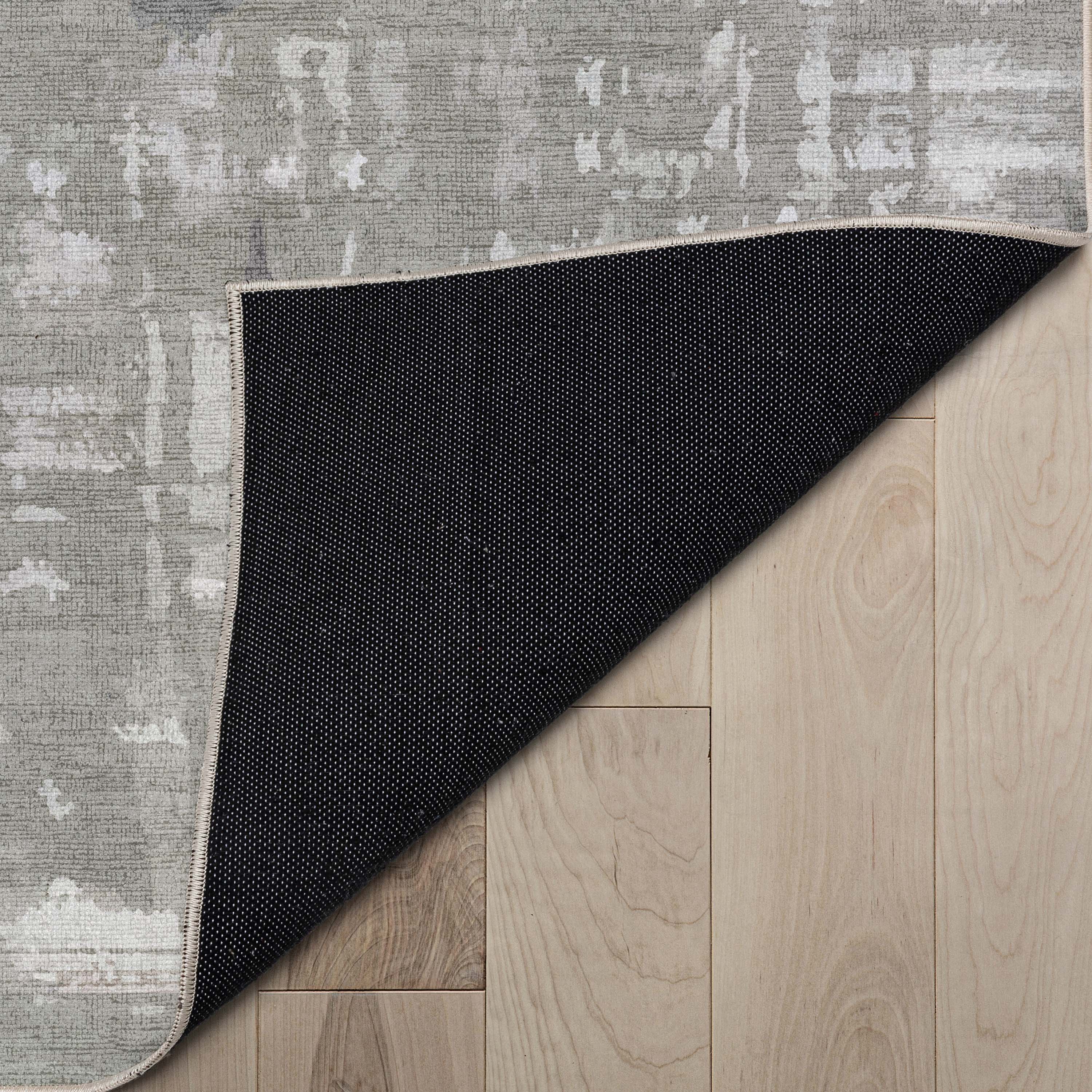 Blue and Beige Abstract Synthetic Flat-Weave 5' x 7' Area Rug