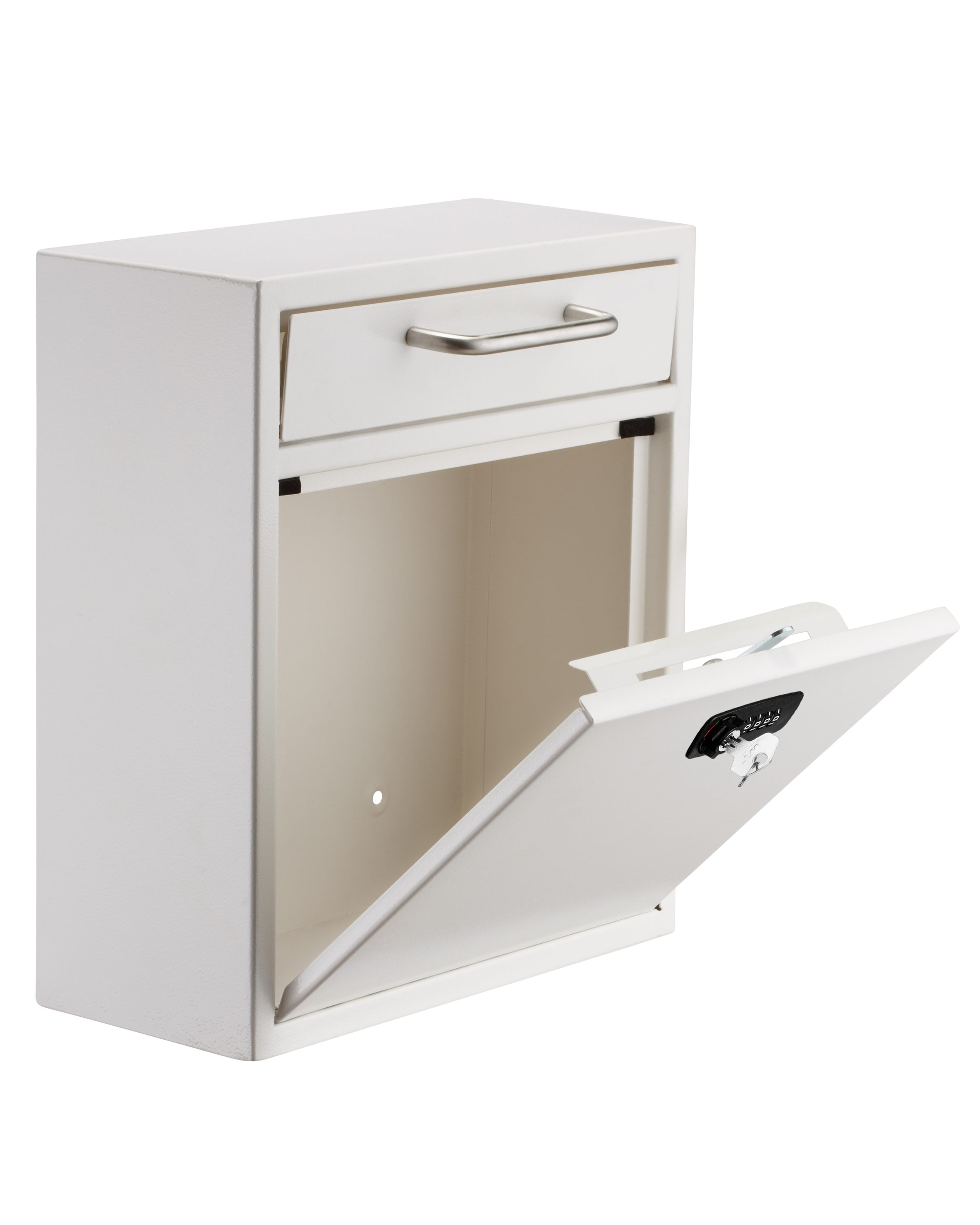 AdirOffice Wall Mount White Metal Standard Lockable Mailbox 631-05-WHI-KC Sansujyuku sansujyuku.com