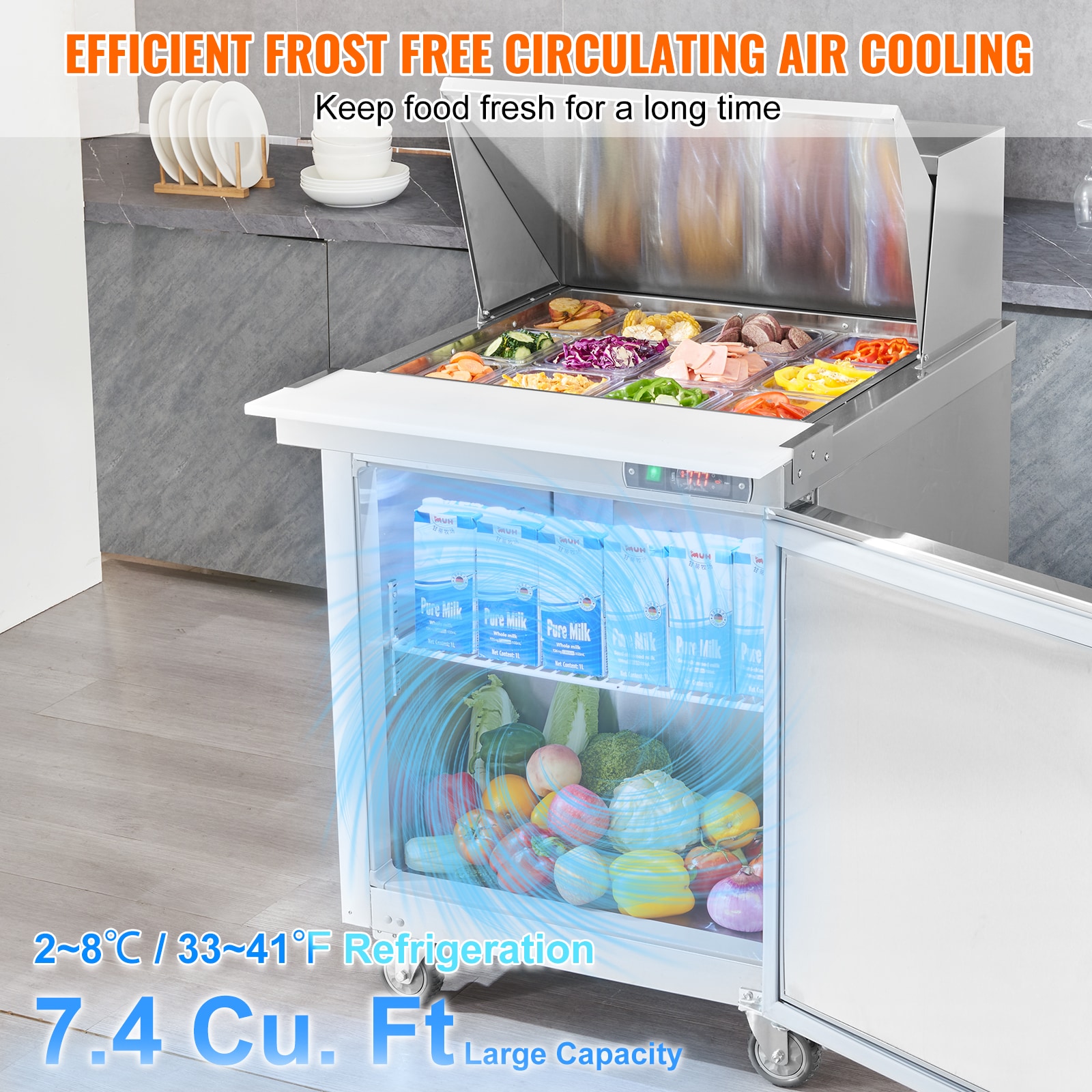 VEVOR F74CUFT28INCH8YKVV1 Refrig-Prep-Tables - View #7