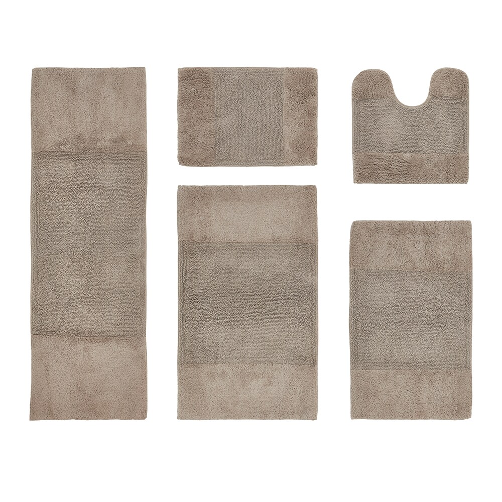 60-in x 20-in Sand Cotton Bath Rug in White | - Better Trends BAGD5PCSD