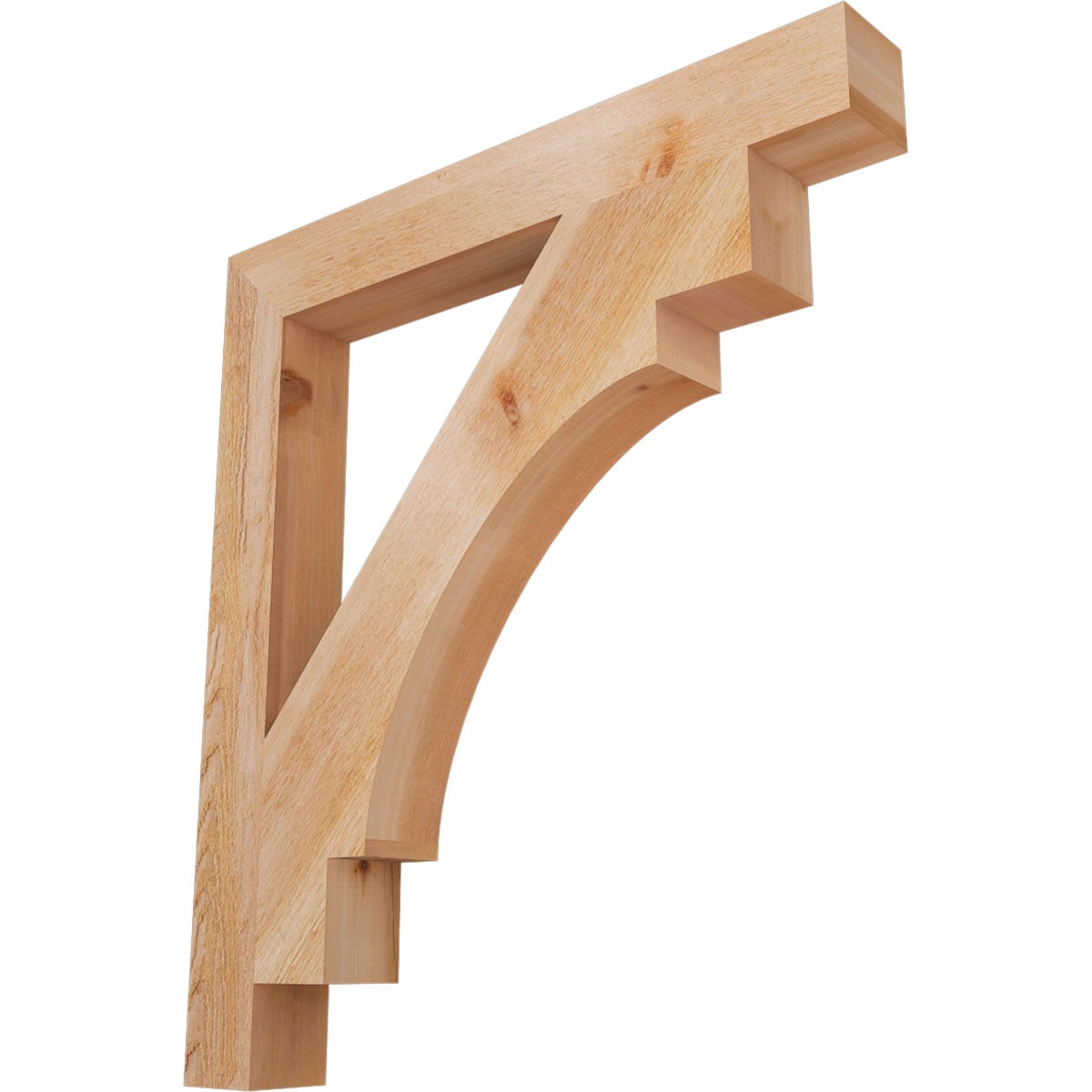 Ekena Millwork BKT04X32X36MRC05RWR Merced block rough sawn 4-in x 32-in x 36-in Western red cedar Brown Wood Standard bracket