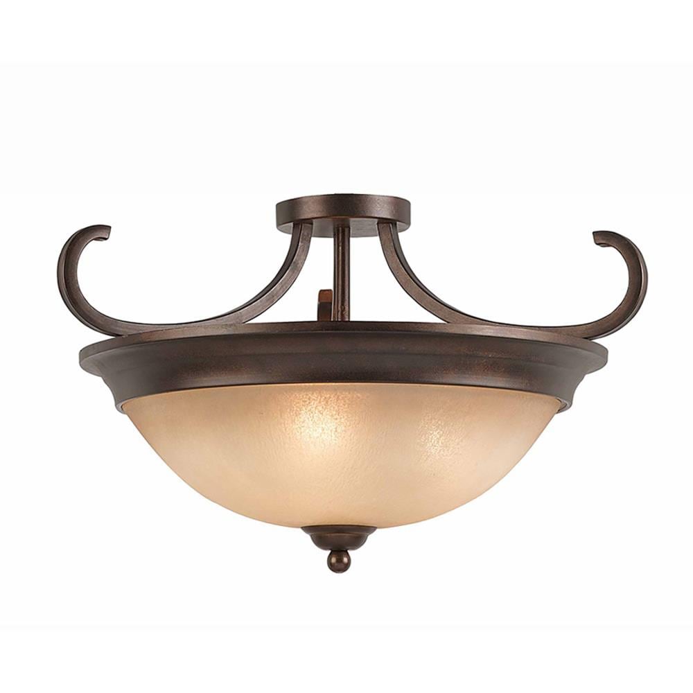 Raissa 3-Light 20-in Bronze Semi-Flush mount light at Lowes.com