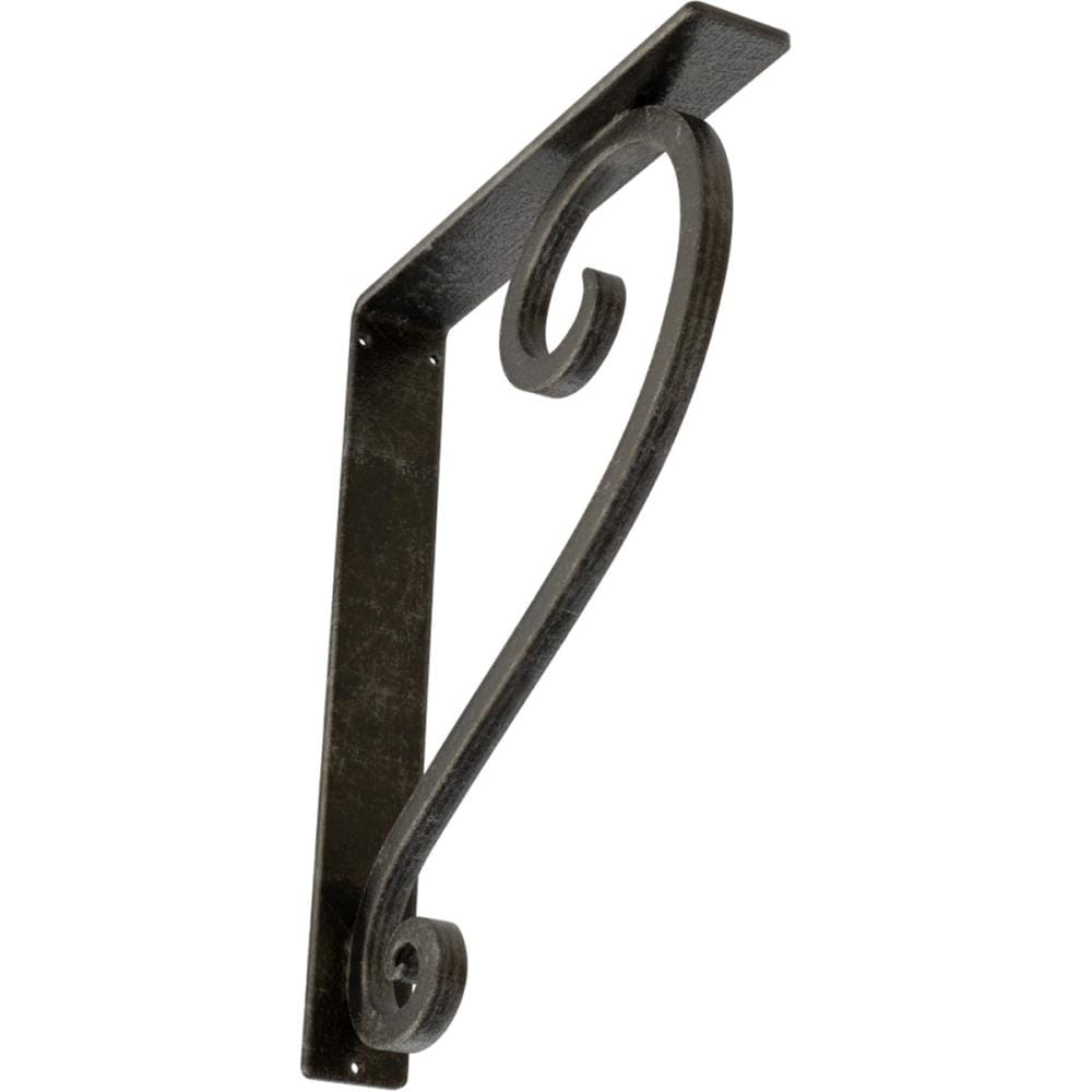 Ekena Millwork BKTM02X12X15TEDAWS Edwards 12-in x 2-in x 15-in Gray Wrought iron Countertop support bracket