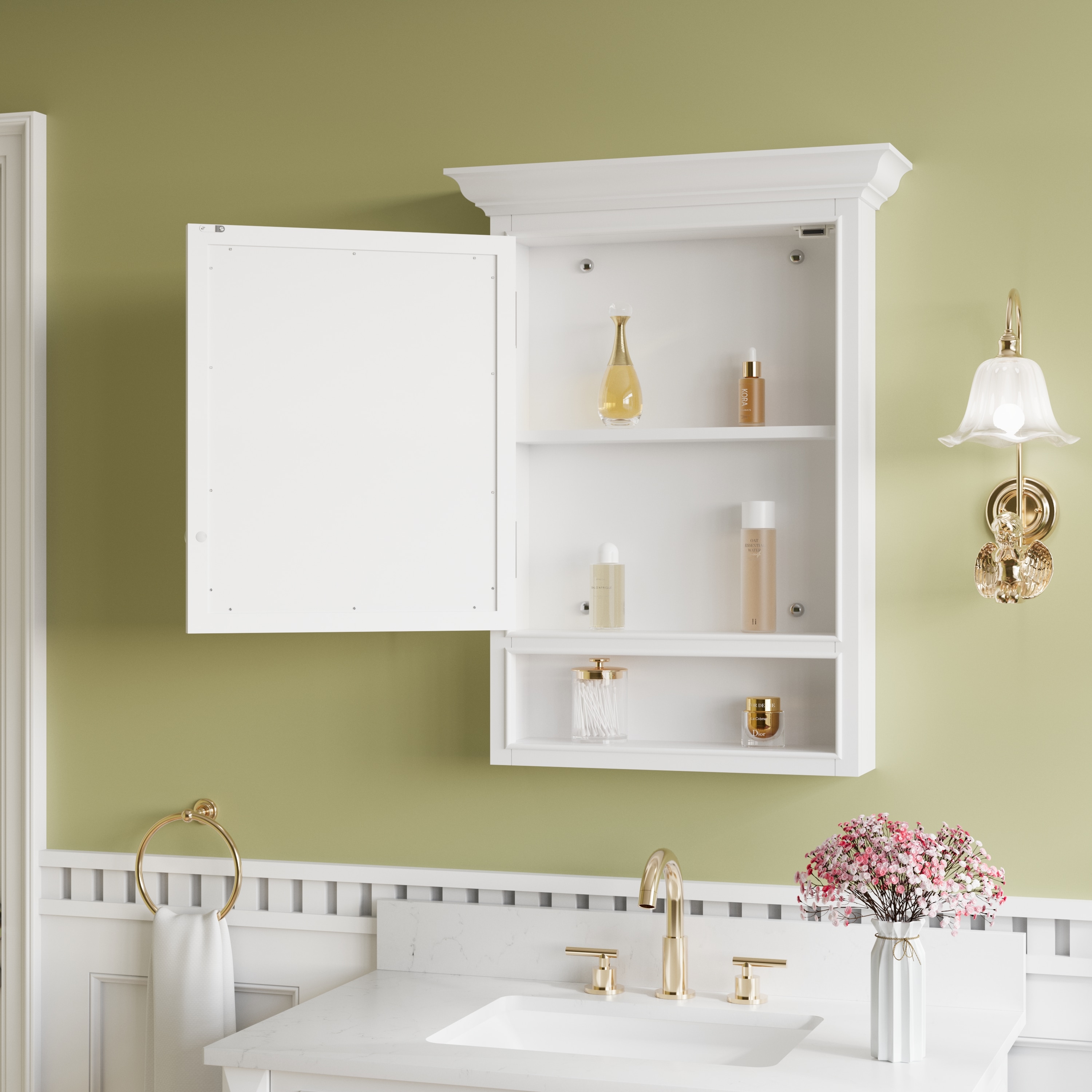 Forclover HM-J2432WT Bathroom-Medicine-Cabinets - View #2