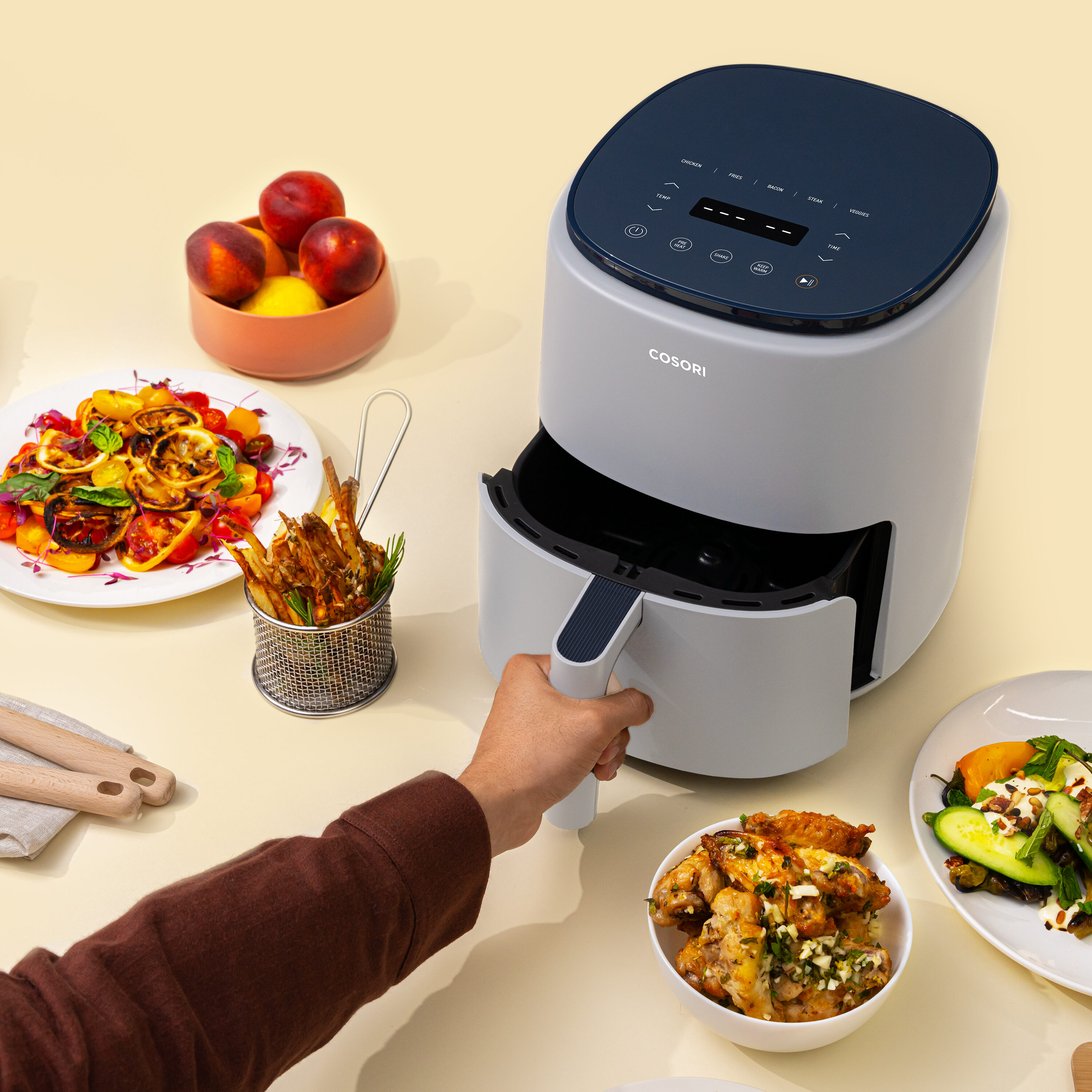 Cosori Gray Air Fryer with App Compatibility, Wi-Fi, and Voice Control -  Works with iOS, Android,  Alexa, and Google Assistant in the Air  Fryers department at