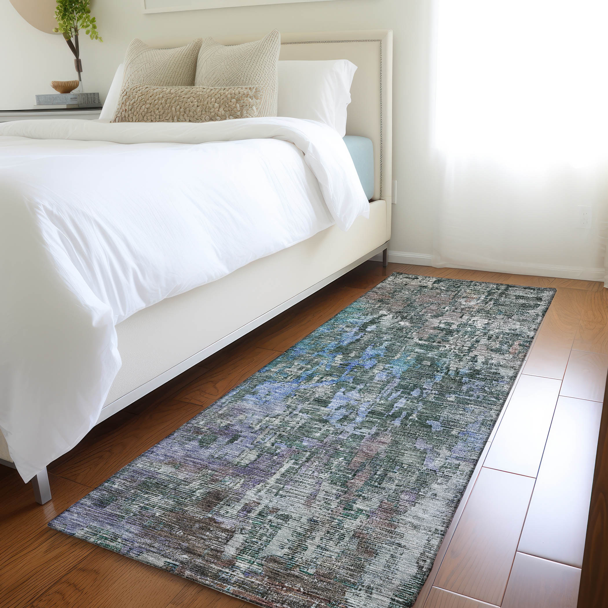 Addison Rugs ACN1237FE2X8 Chantille ACN1237FE 2 x 7 (ft) Fern Rectangular Indoor/Outdoor Geometric Machine washable Pet Friendly Runner rug