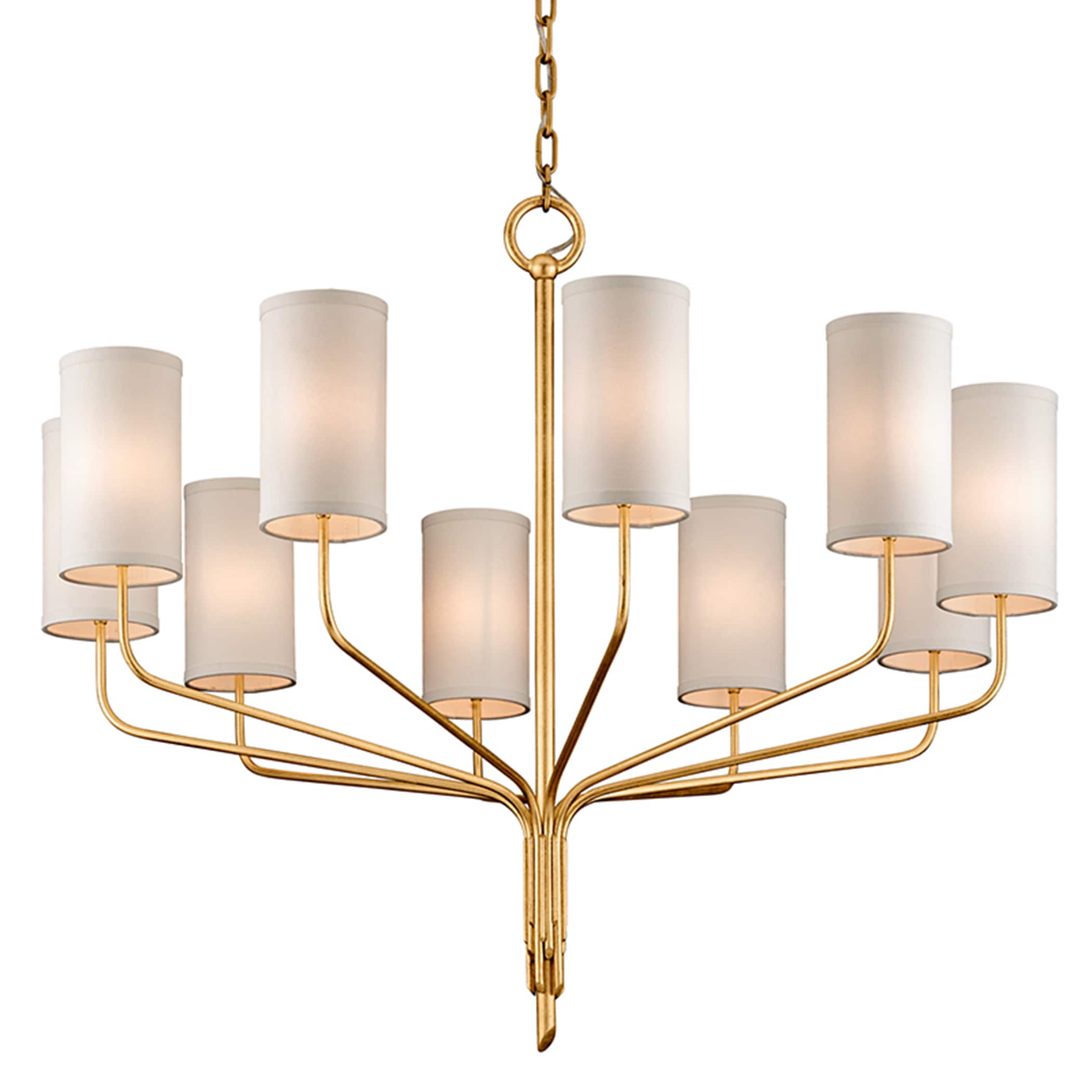 Troy Lighting F6169 Juniper 10-Light Textured Gold Leaf Transitional Dry Rated Chandelier