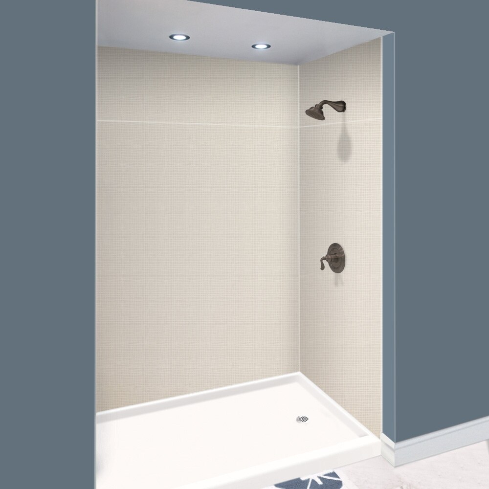 Transolid EWKX604896-46 Expressions 60-in W x 48-in D x 96-in H Cameo 3-Piece Glue Up Alcove Shower Panel Kit
