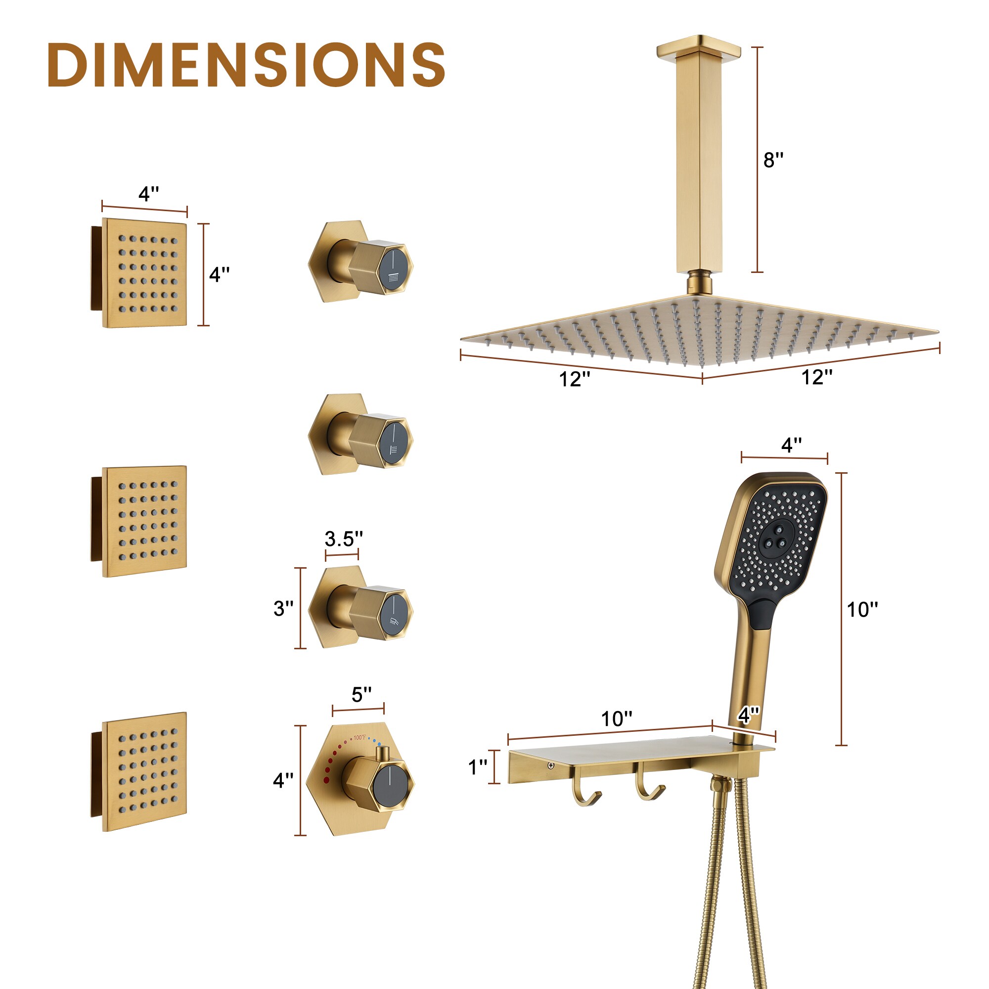 CASAINC WF-W98C03BN-12 Showerhead-Bar-Panels - View #10