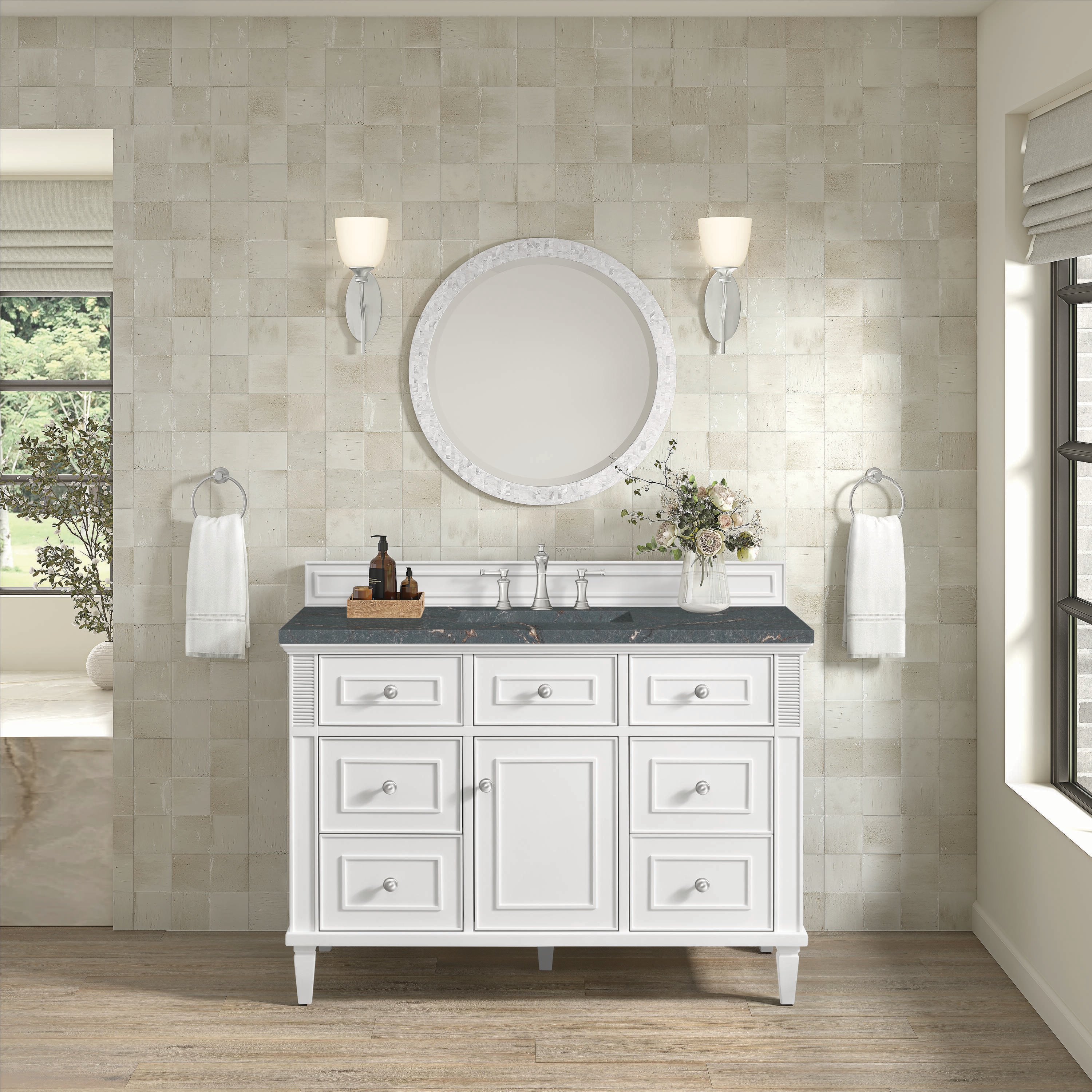 James Martin Vanities 424-V48-BW-3PBL Bath-Vanity-Combo - View #2