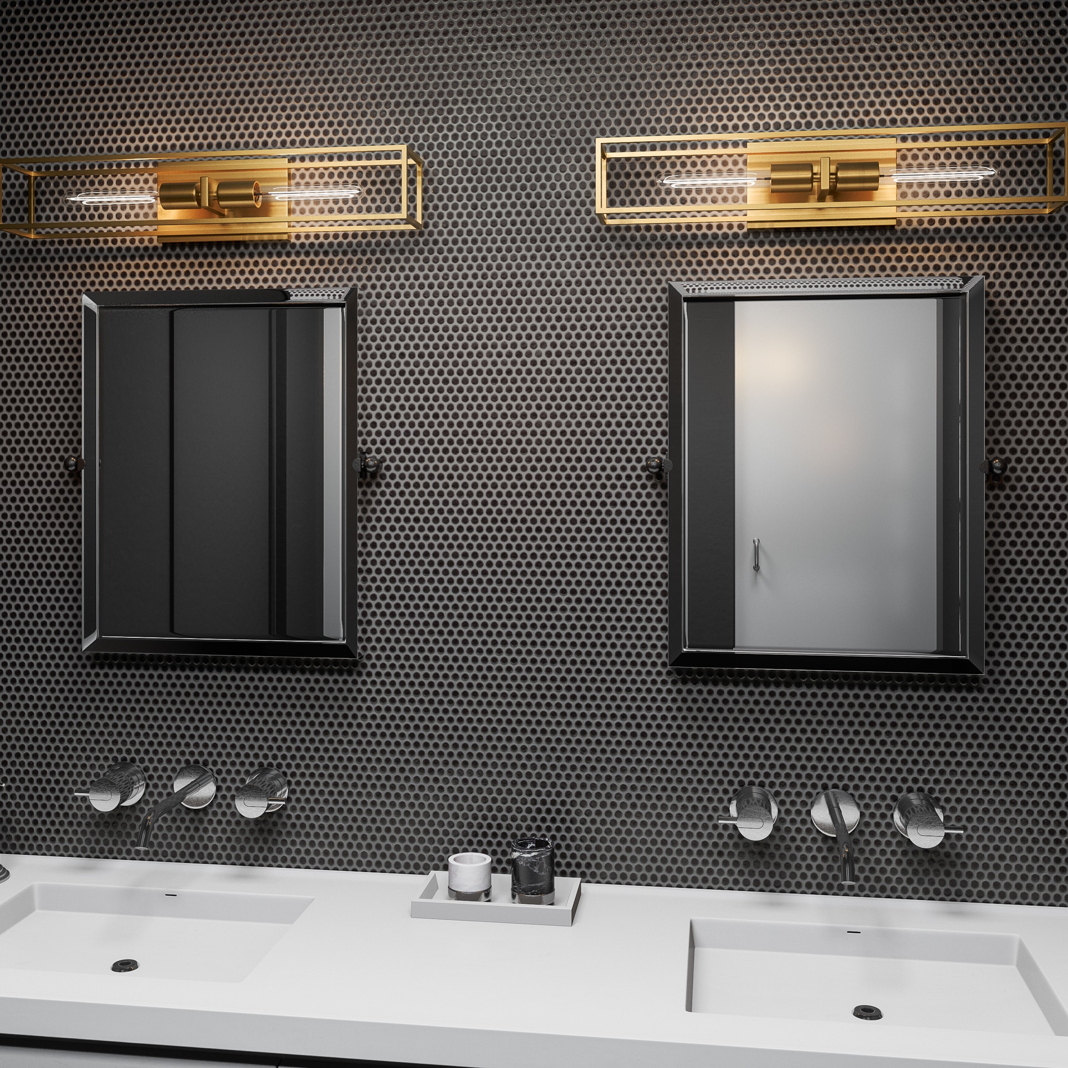 Quoizel LGN8624WS Leighton 24-in 2 -Light Brass Transitional Vanity light