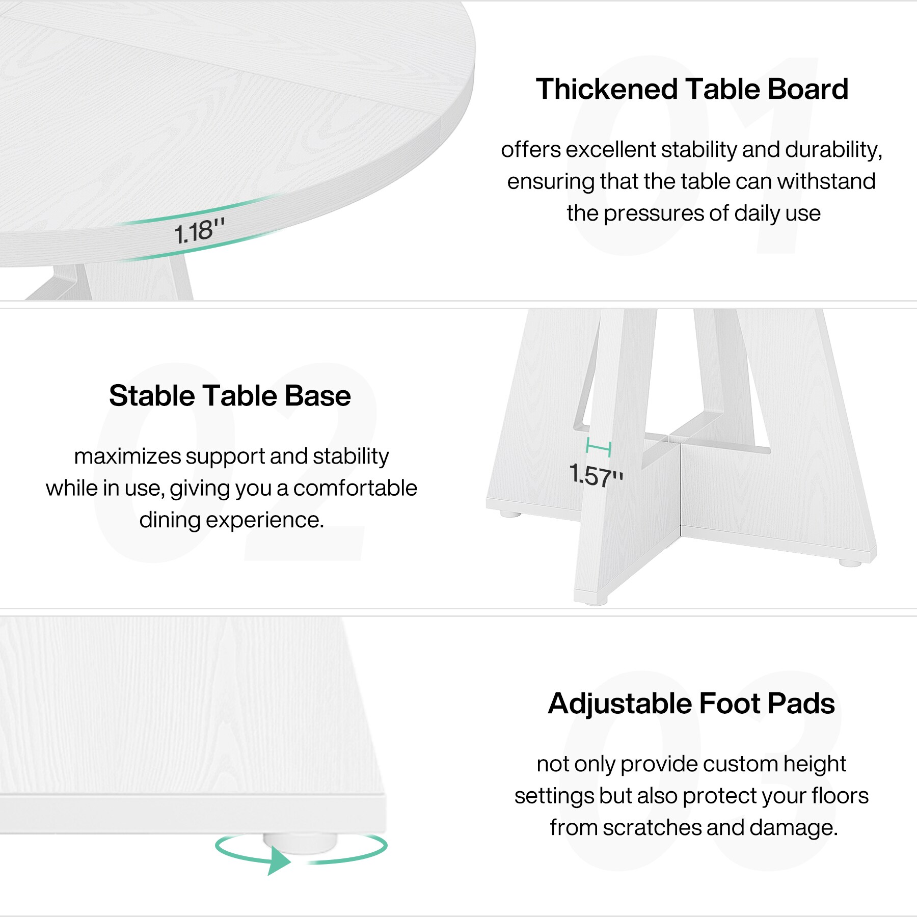 Fnova LWTJ-XK00693X Dining-Tables - View #7