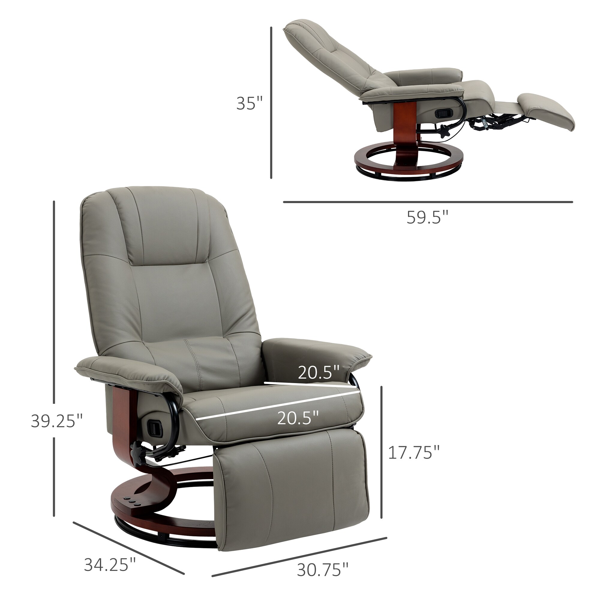 HomCom 833-621V01GY recliners - View #3