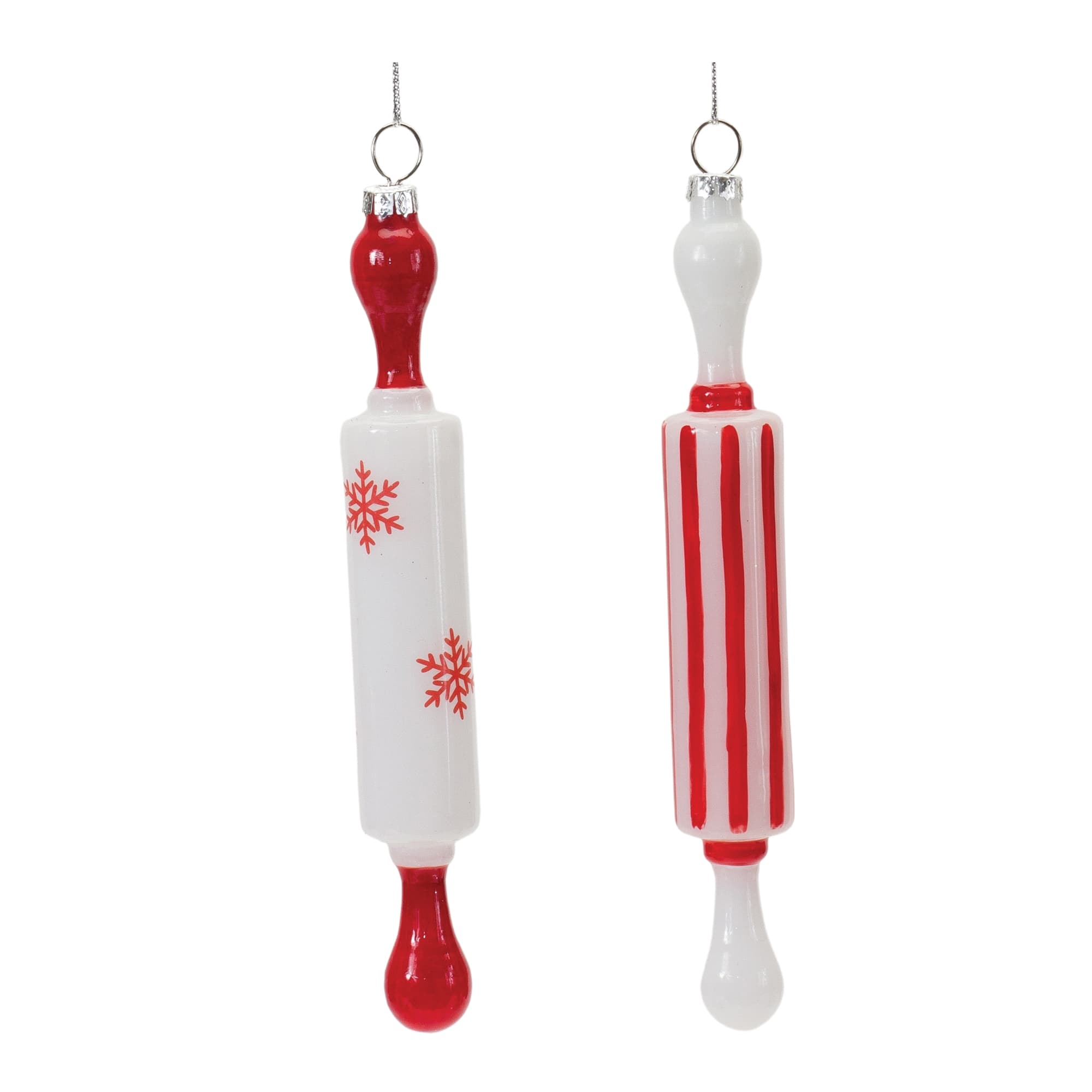 Melrose International 86477DS Rolling Pin Ornament (2 Asst) 7.5H Glass