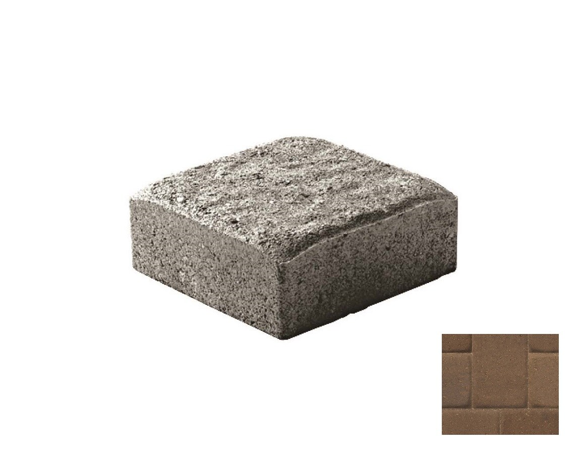 Oldcastle 10151220 Cambridge Cobble 9-in L x 6-in W x 3-in H Burnt Walnut Concrete Patio Kit