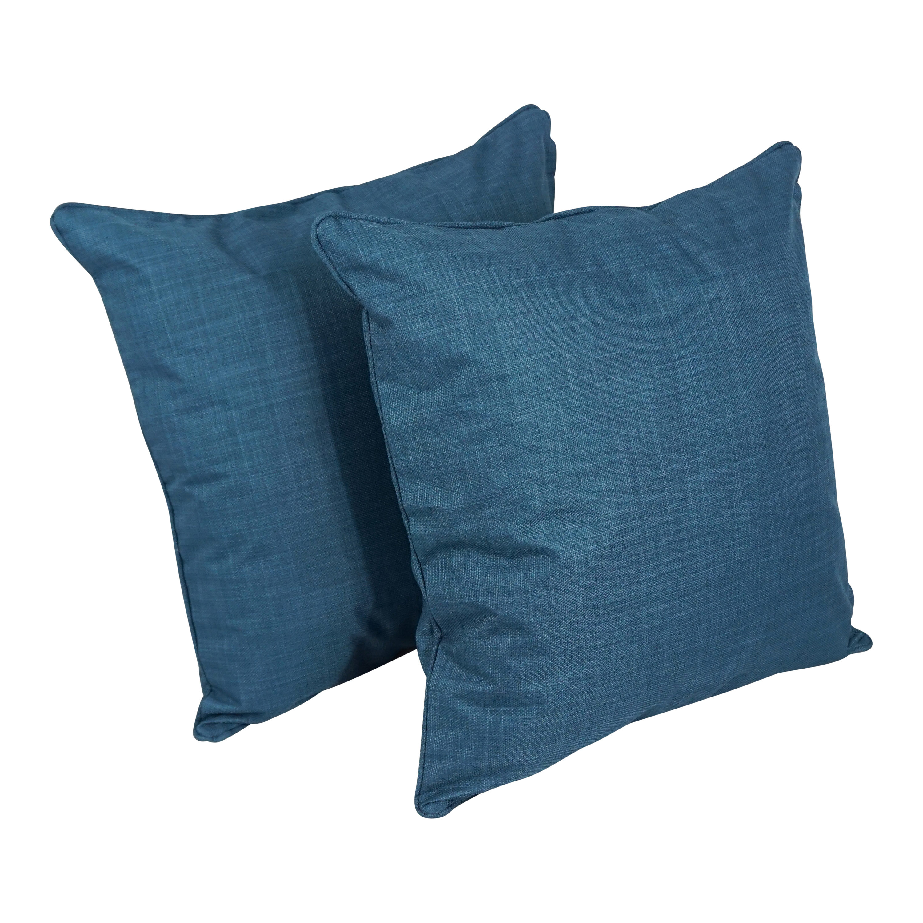 Blazing Needles 4-Pack Solid Sea Blue Rectangular Throw Pillow in the  Outdoor Decorative Pillows department at