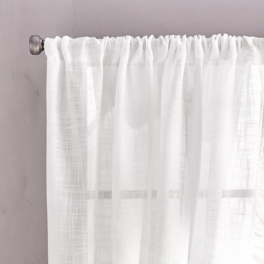 CHF 84-in White Sheer Rod Pocket Single Curtain Panel in the Curtains ...